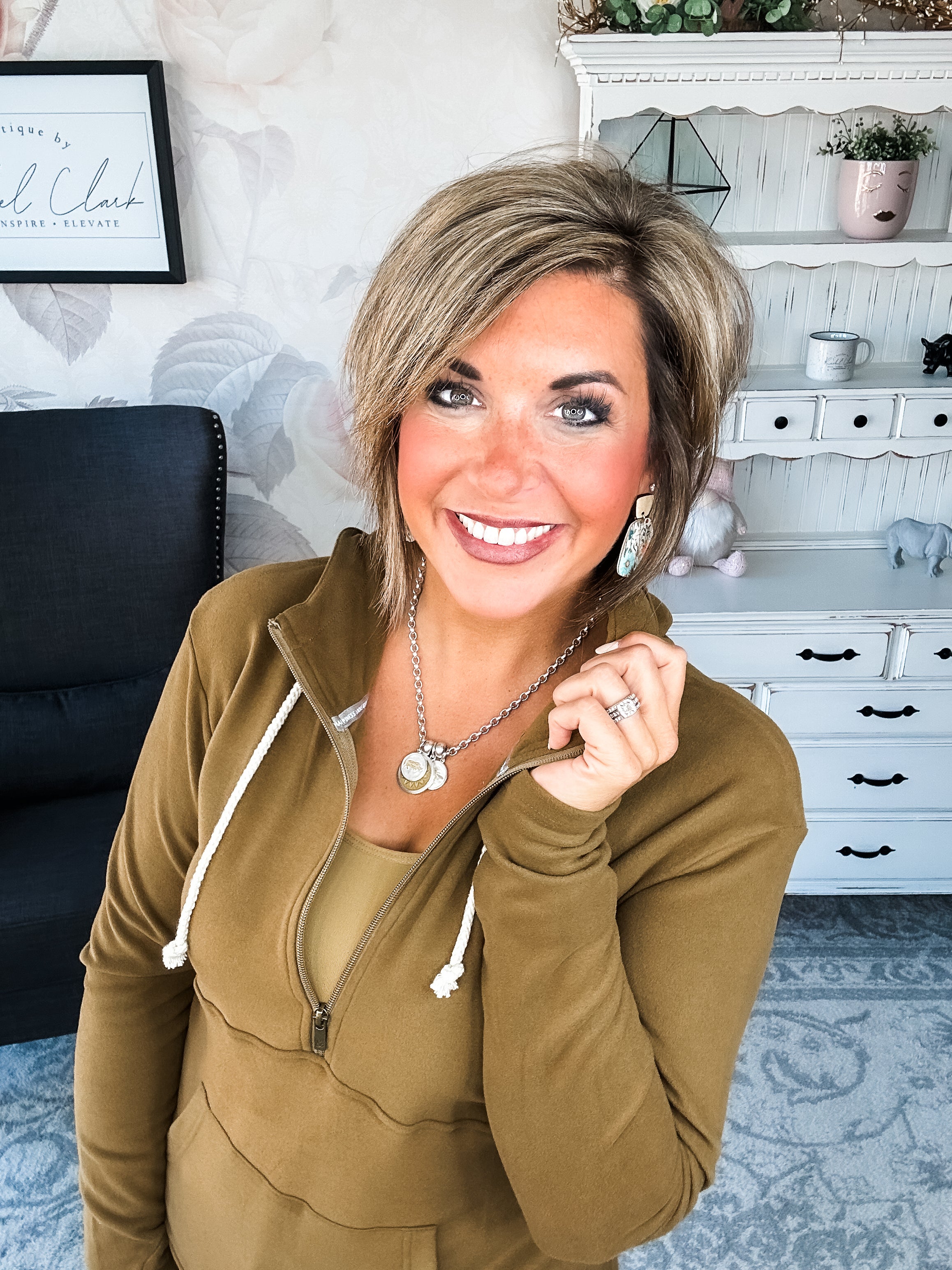 Ampersand Avenue - Halfzip Hoodie Performance Fleece -  Lemongrass