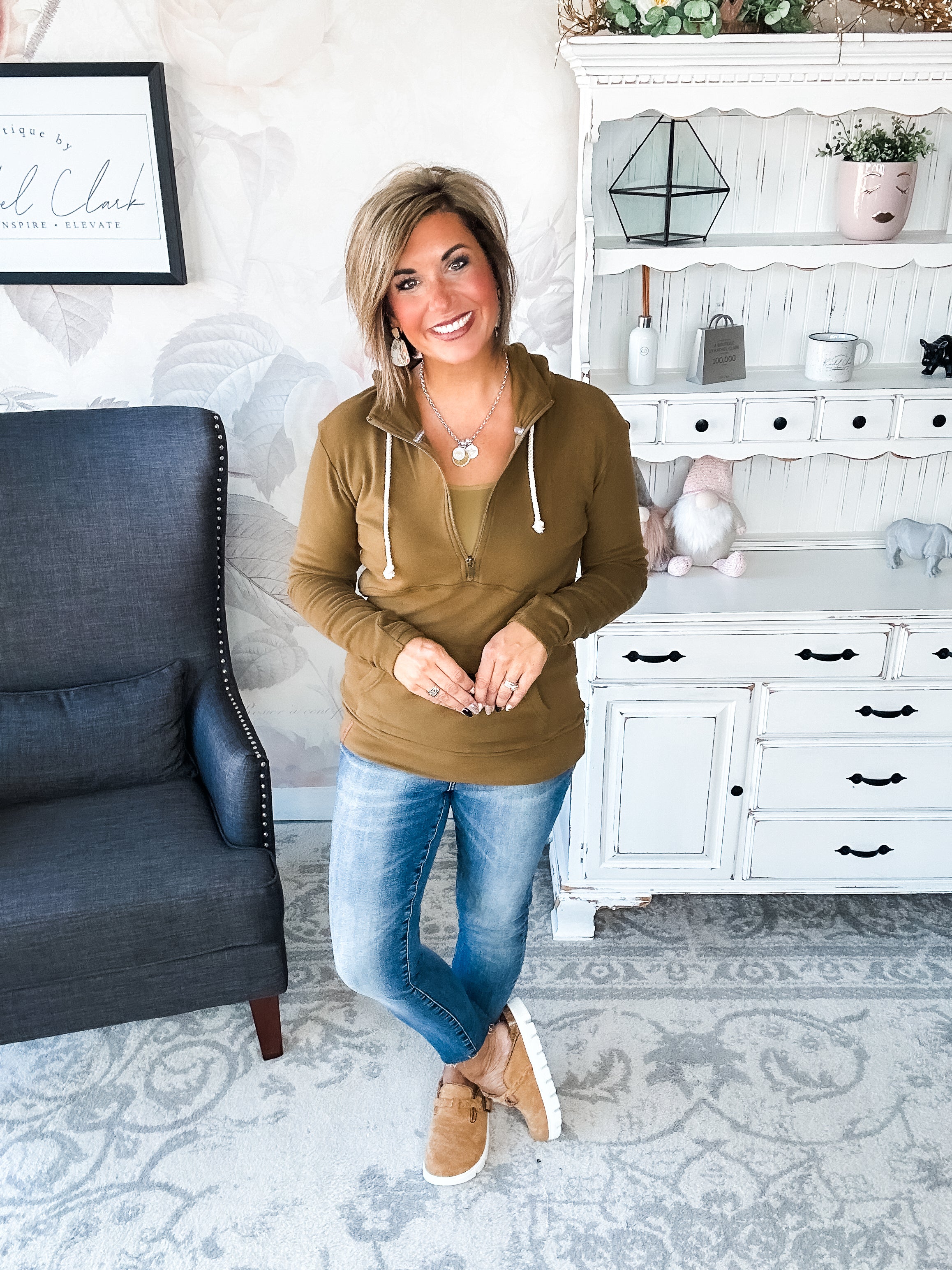 Ampersand Avenue - Halfzip Hoodie Performance Fleece -  Lemongrass