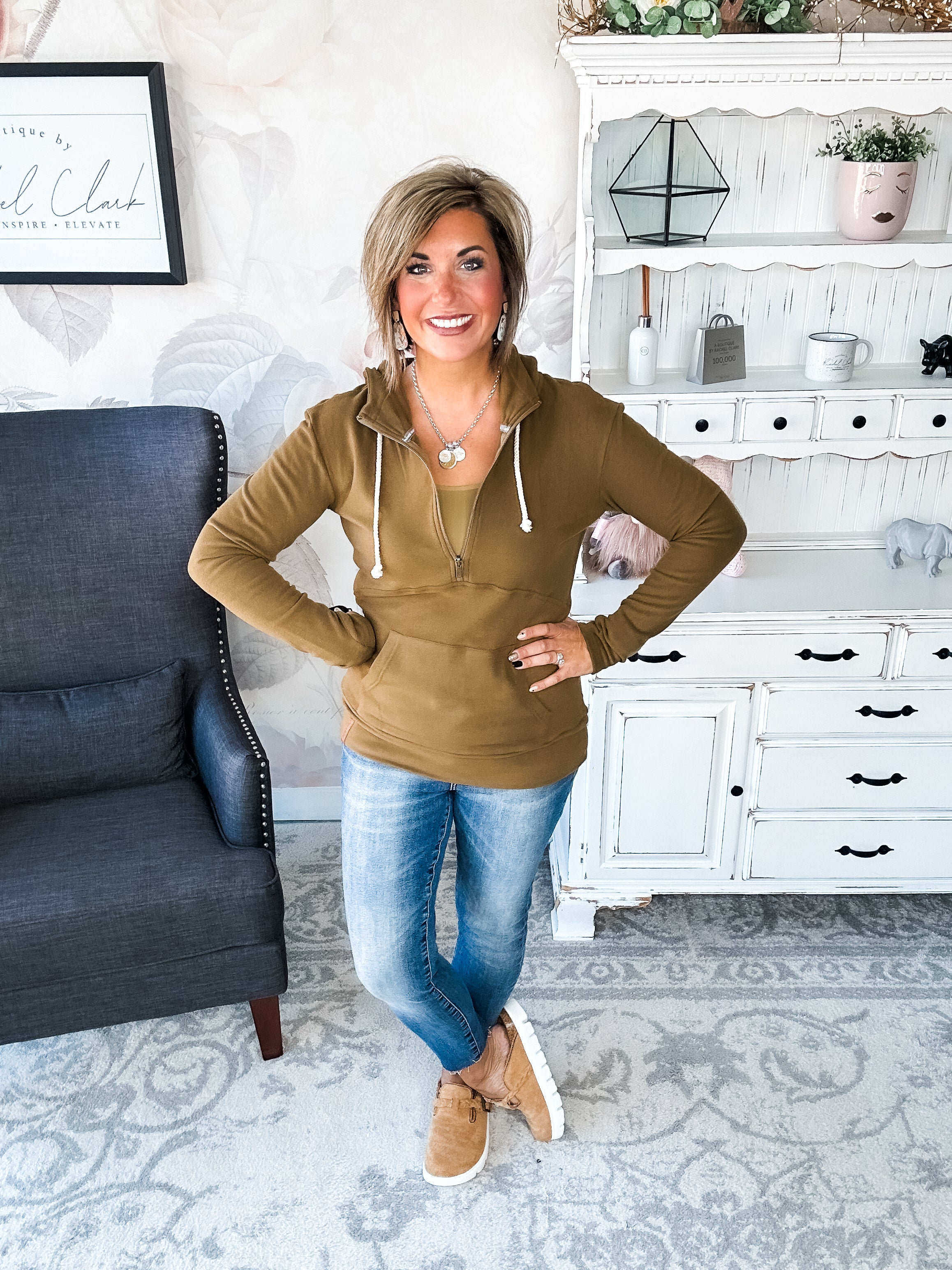 Ampersand Avenue - Halfzip Hoodie Performance Fleece -  Lemongrass