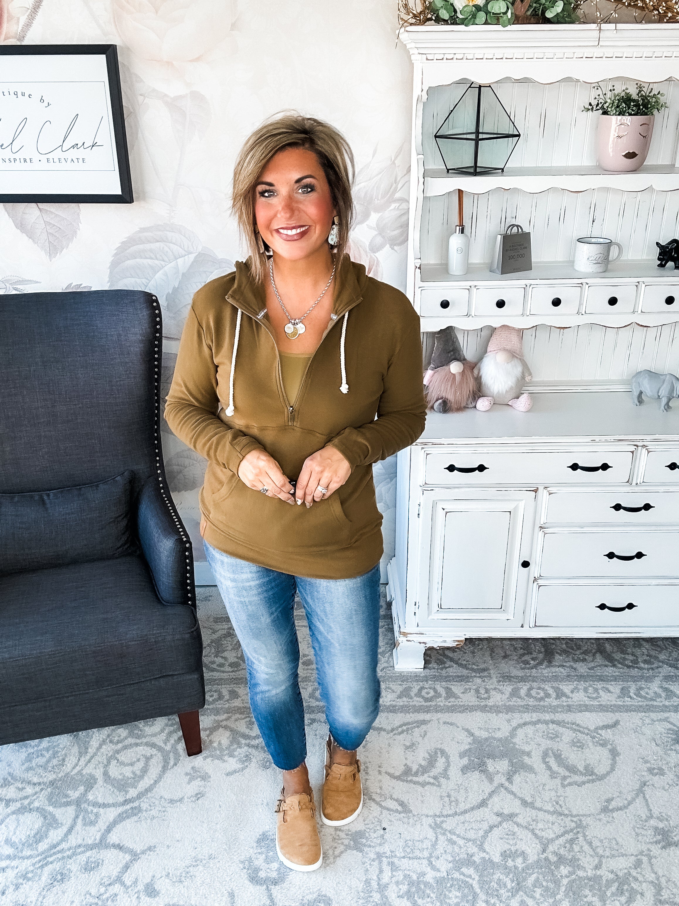 Ampersand Avenue - Halfzip Hoodie Performance Fleece -  Lemongrass