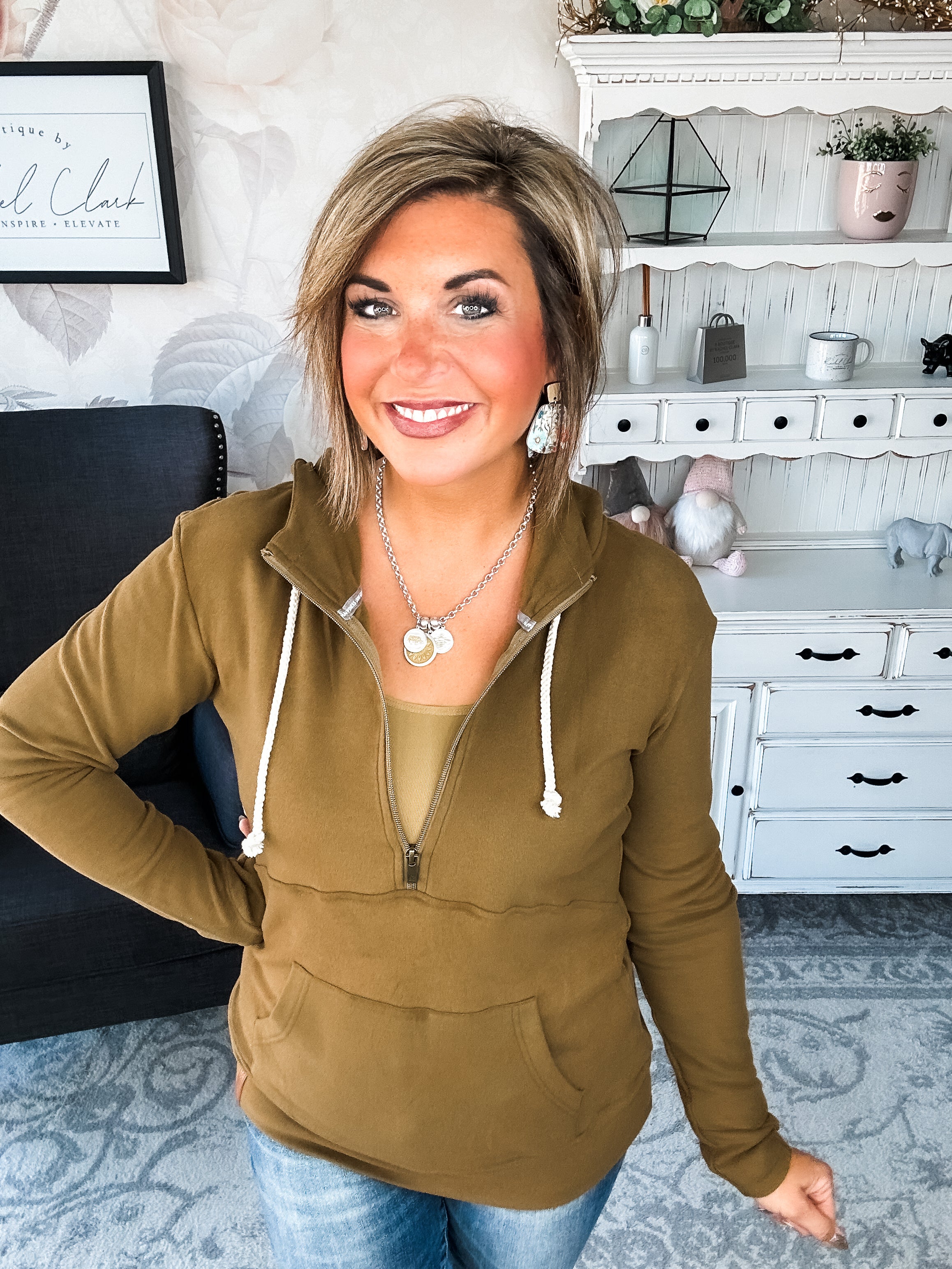 Ampersand Avenue - Halfzip Hoodie Performance Fleece -  Lemongrass