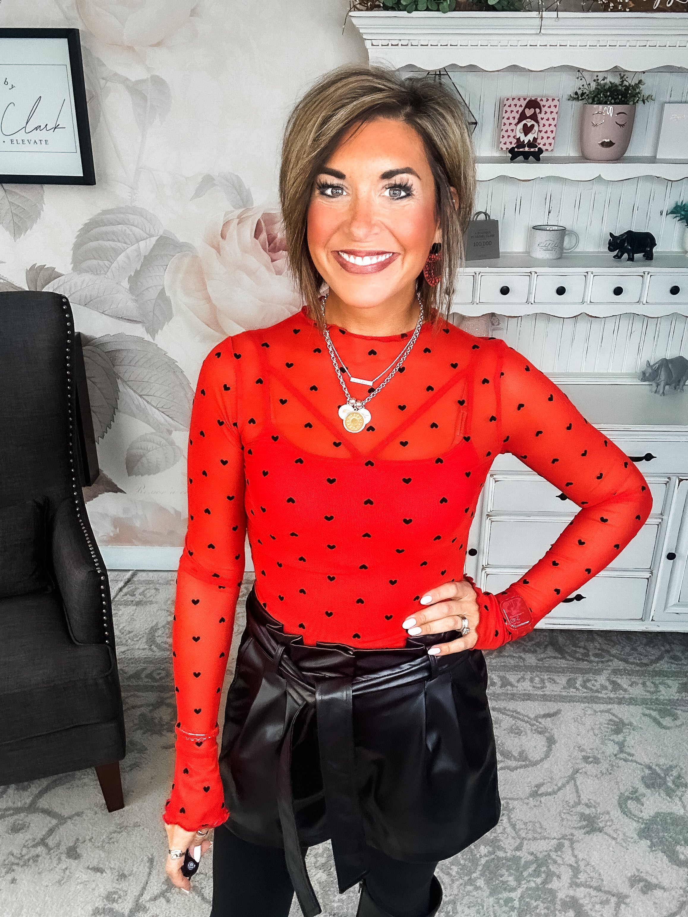Still In To You Mesh Top - Red