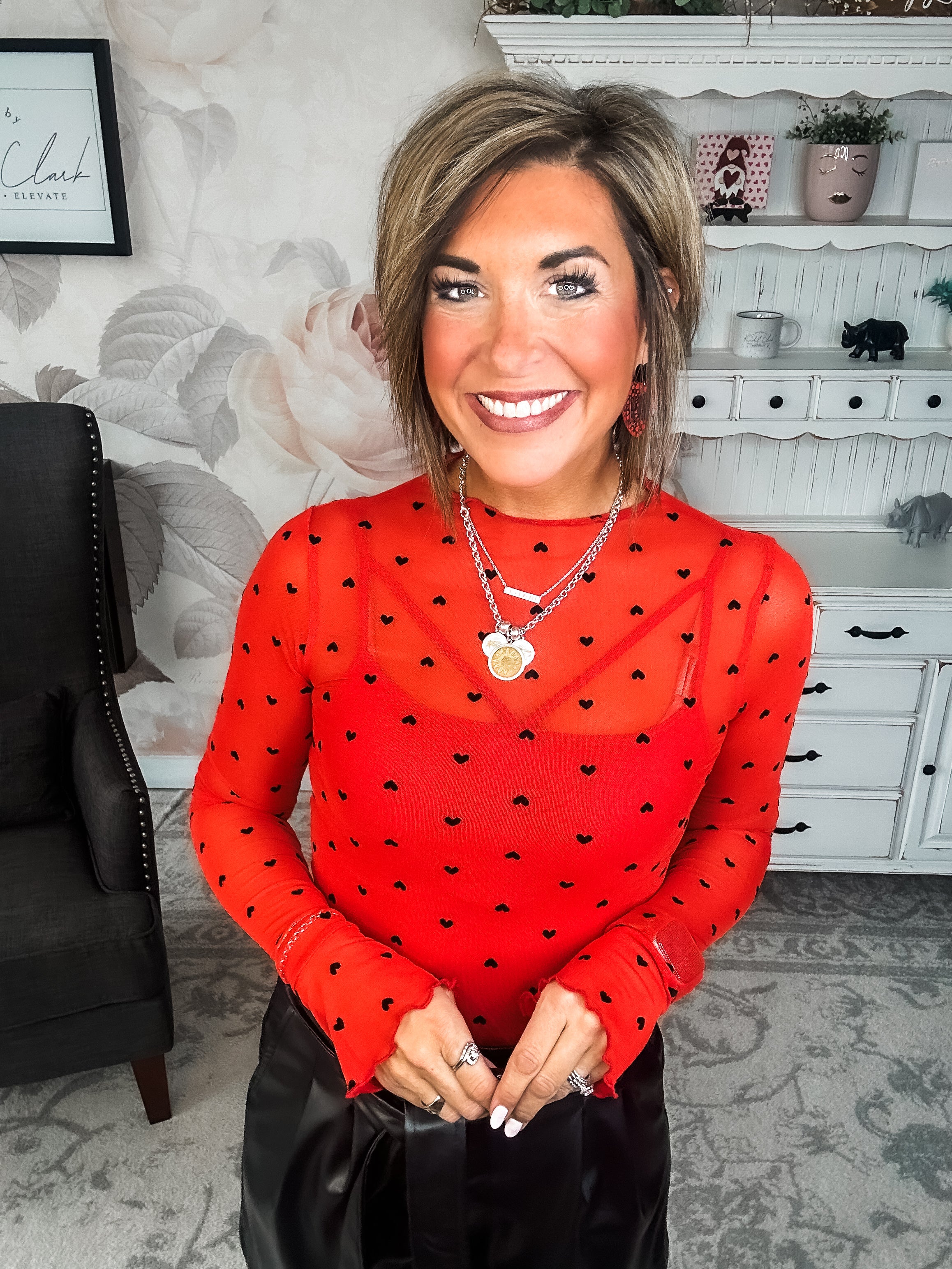 Still In To You Mesh Top - Red