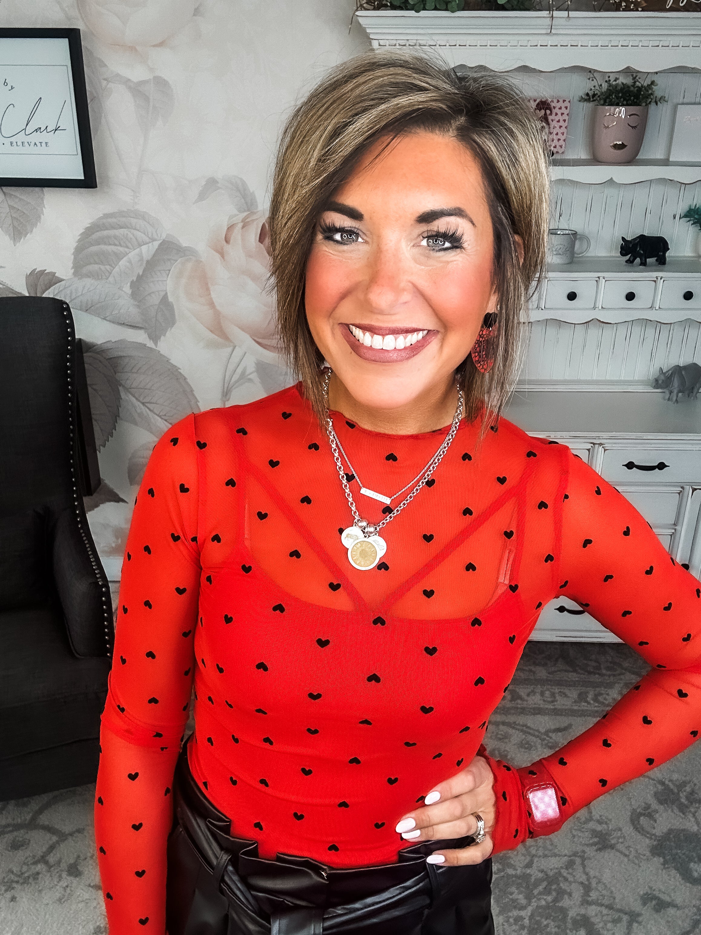 Still In To You Mesh Top - Red