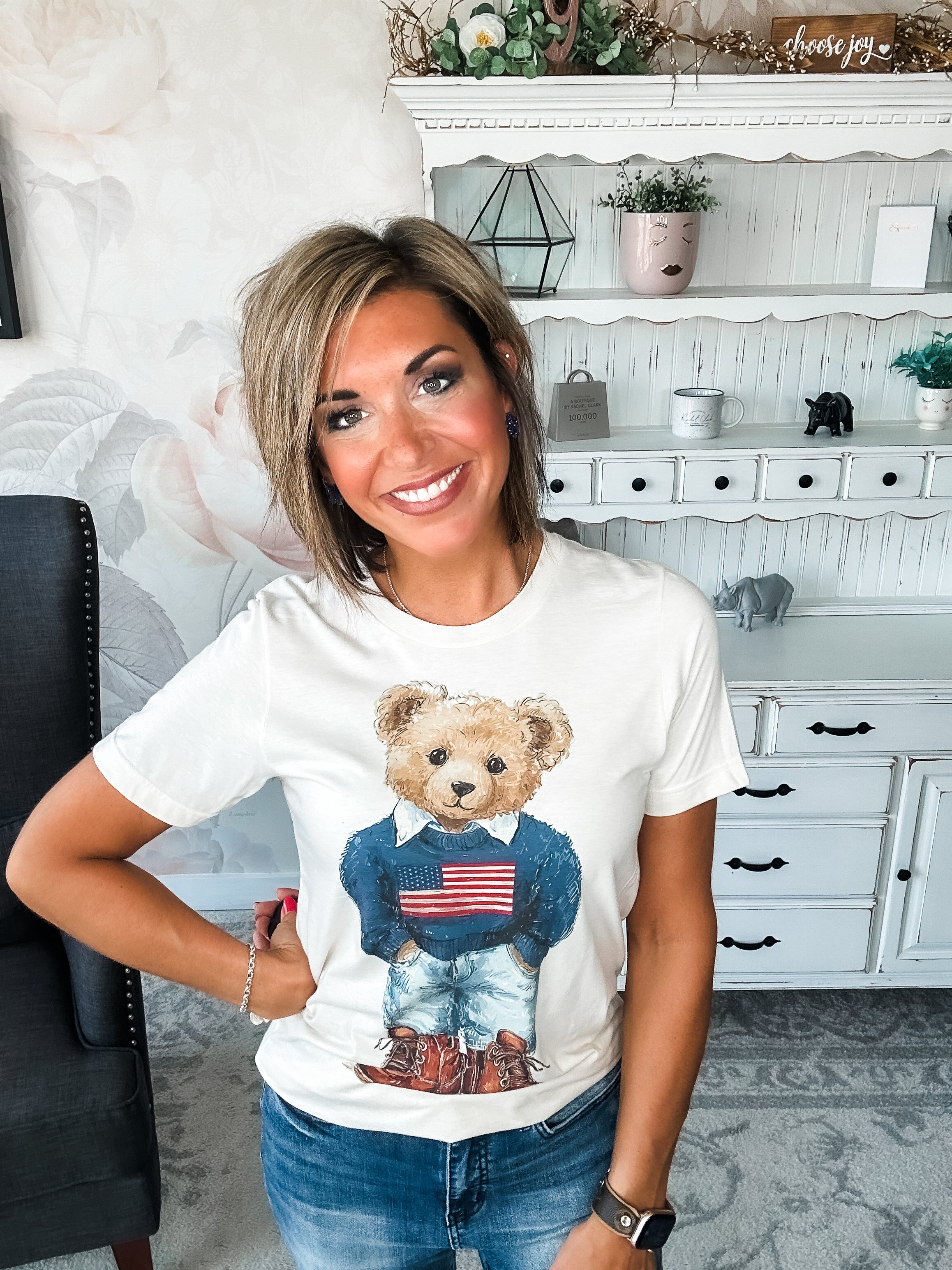 Patriotic Teddy Bear Graphic Tee