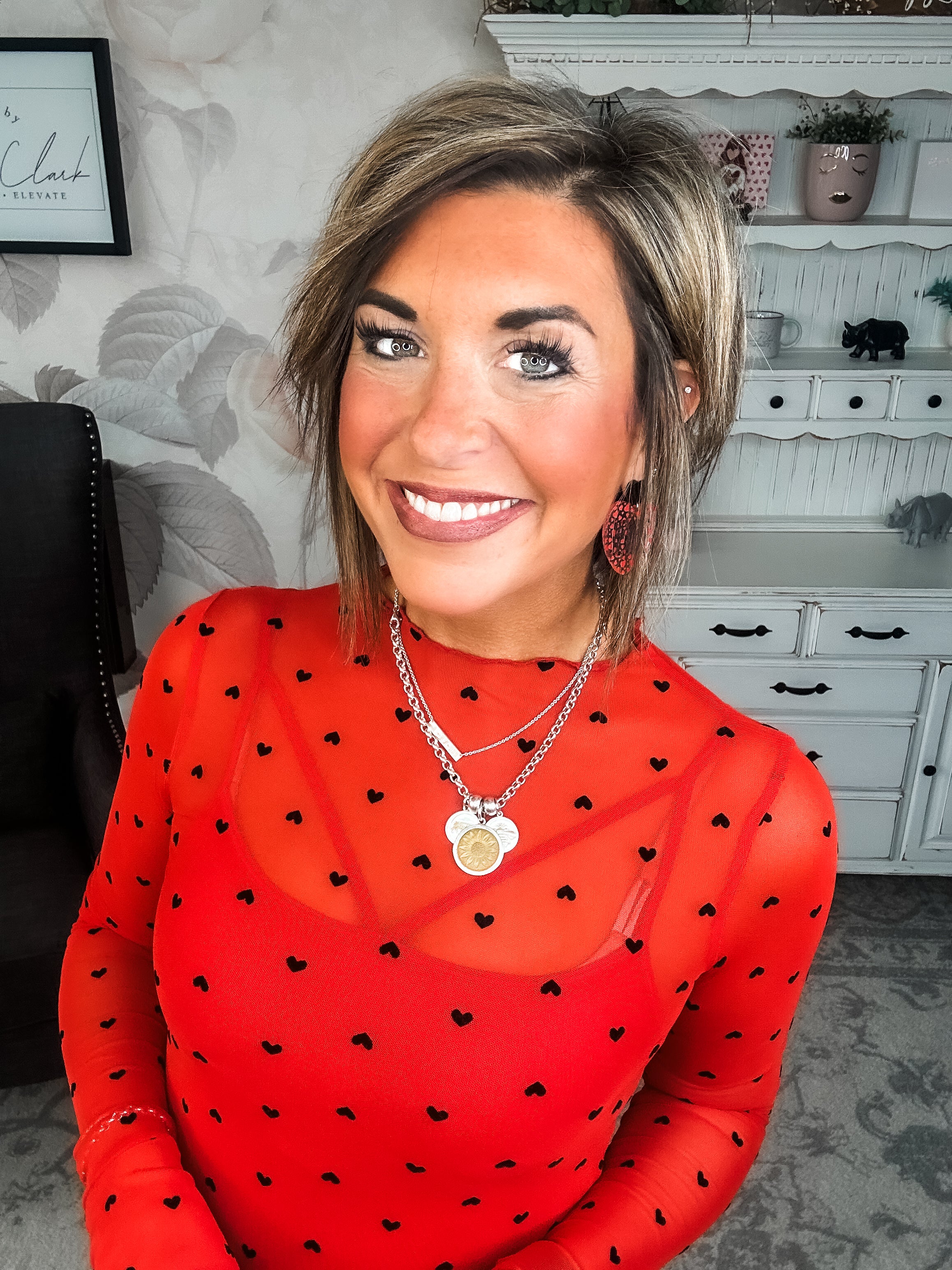 Still In To You Mesh Top - Red
