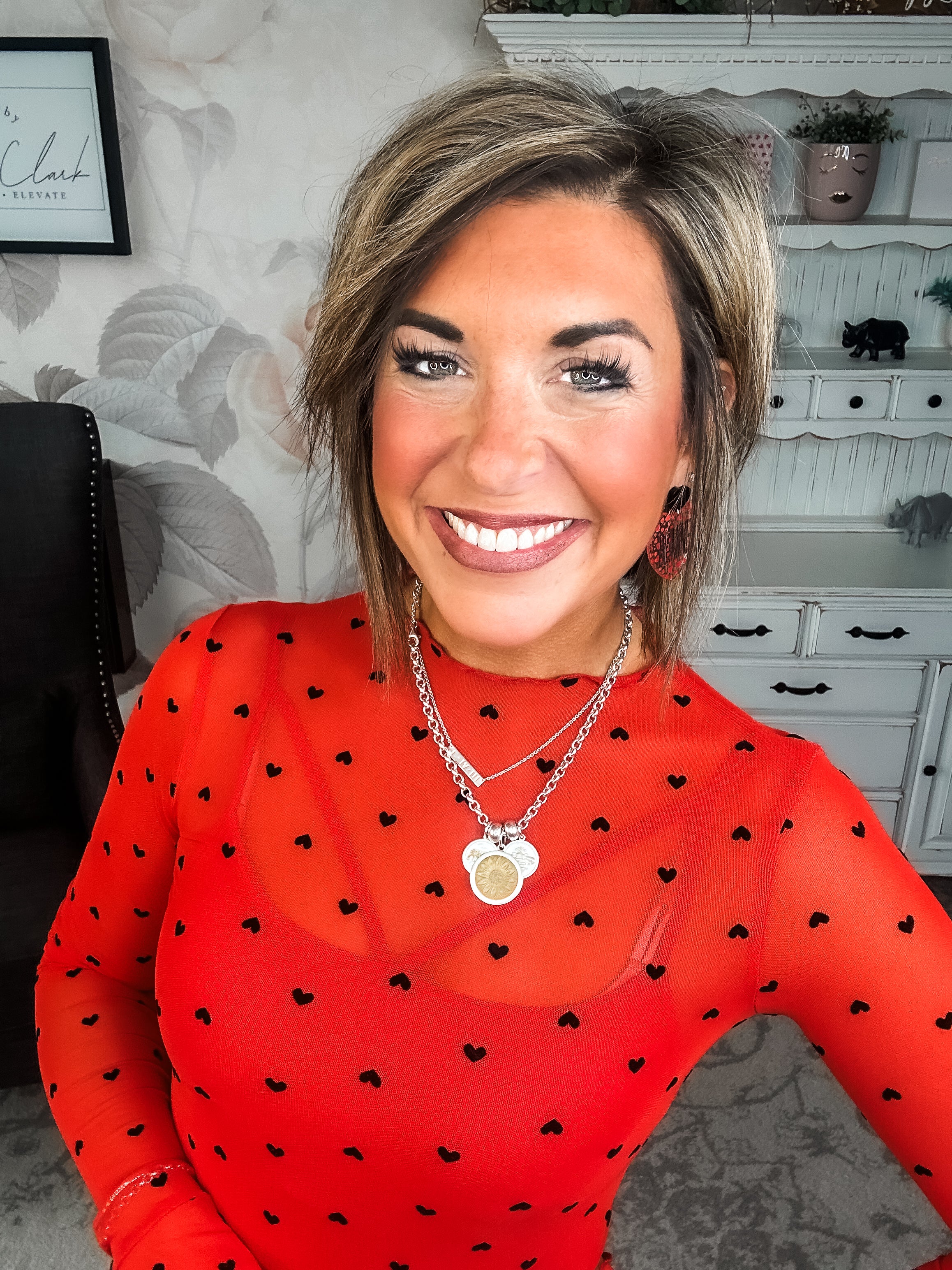 Still In To You Mesh Top - Red