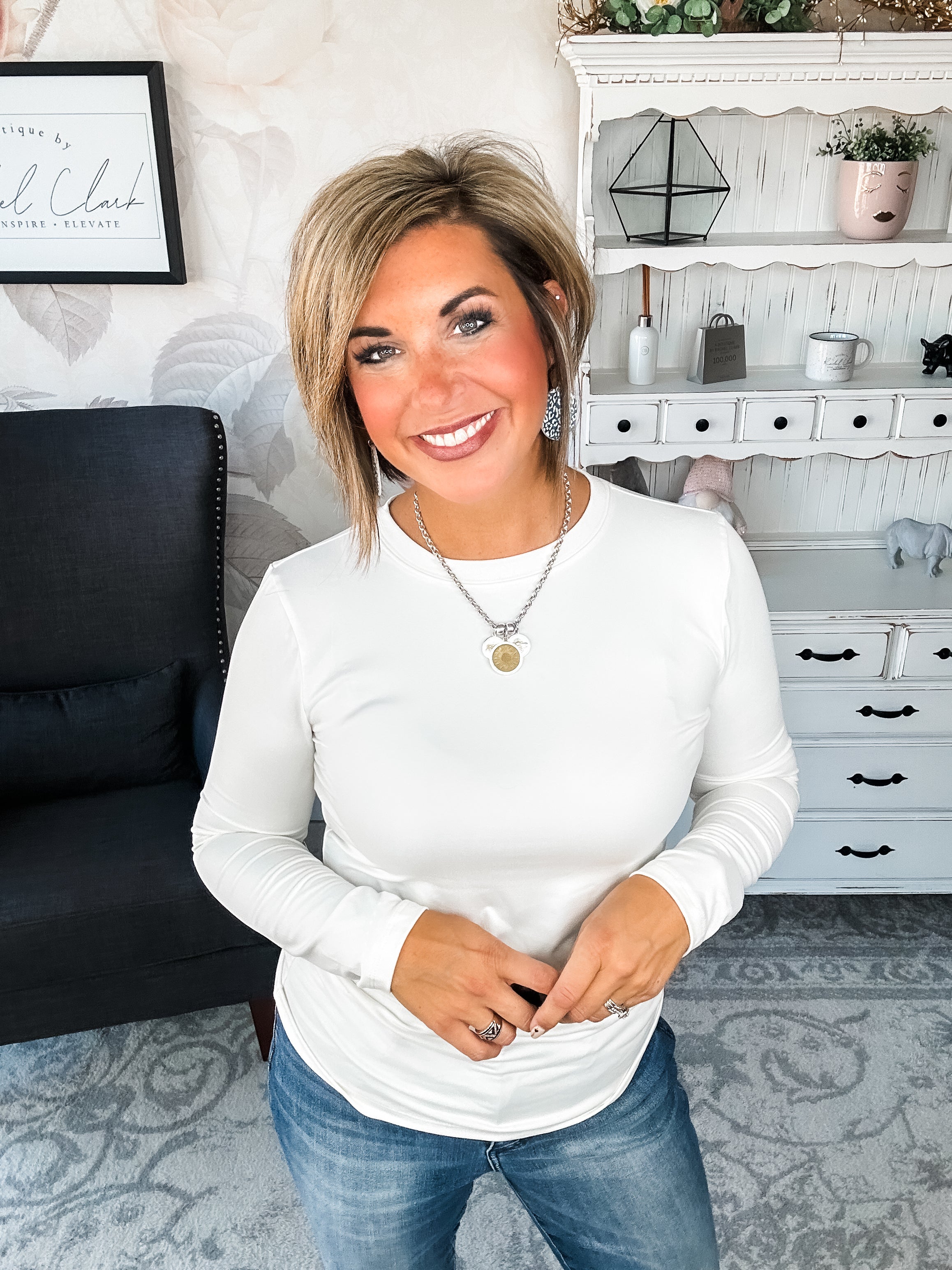 Happy Now Long Sleeve Tee - Ivory