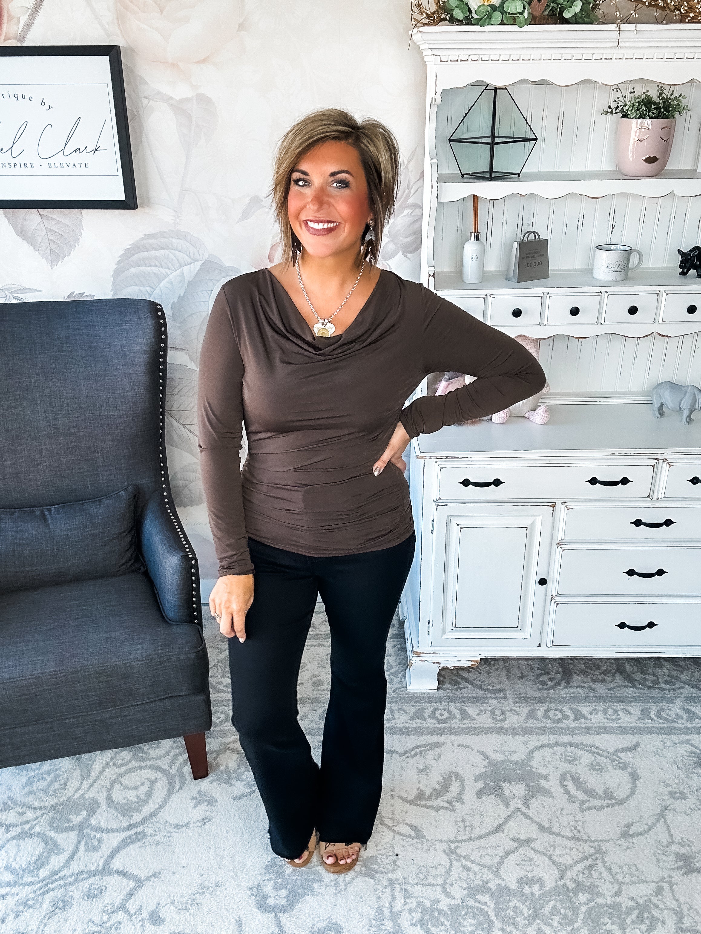 Treat Me Like A Lady Top - Chocolate