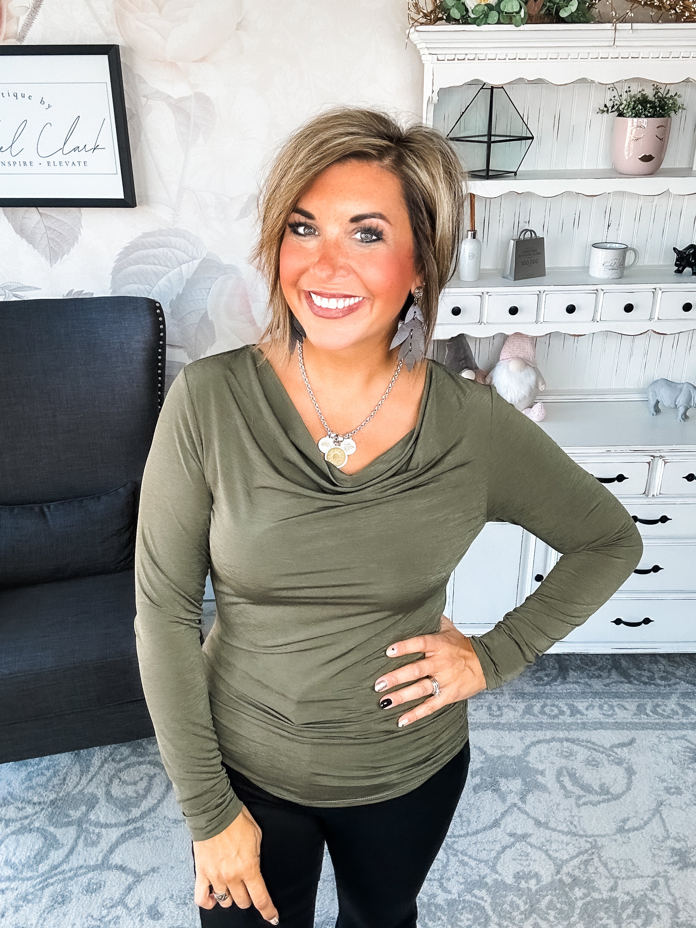 Treat Me Like A Lady Top - Olive