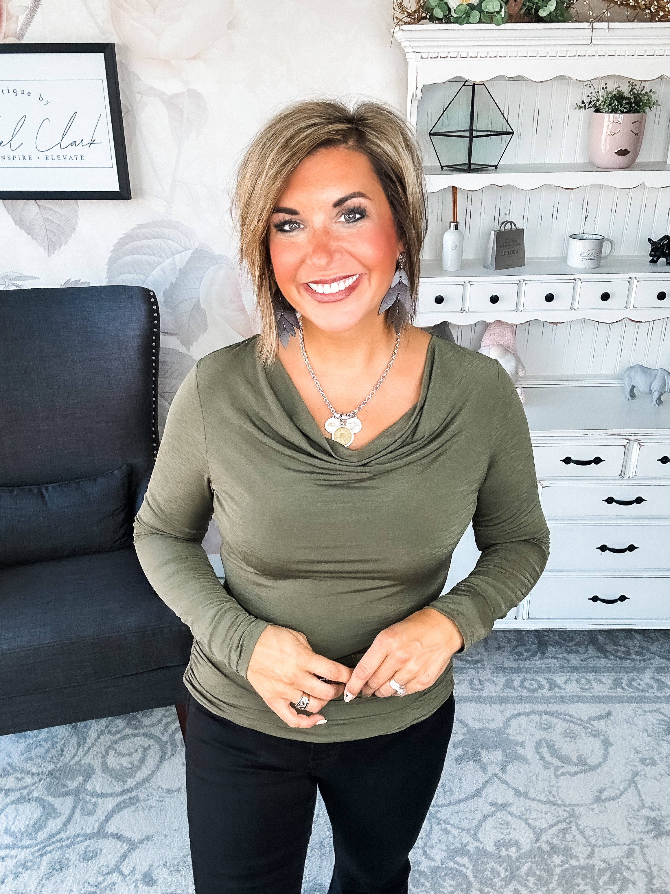 Treat Me Like A Lady Top - Olive