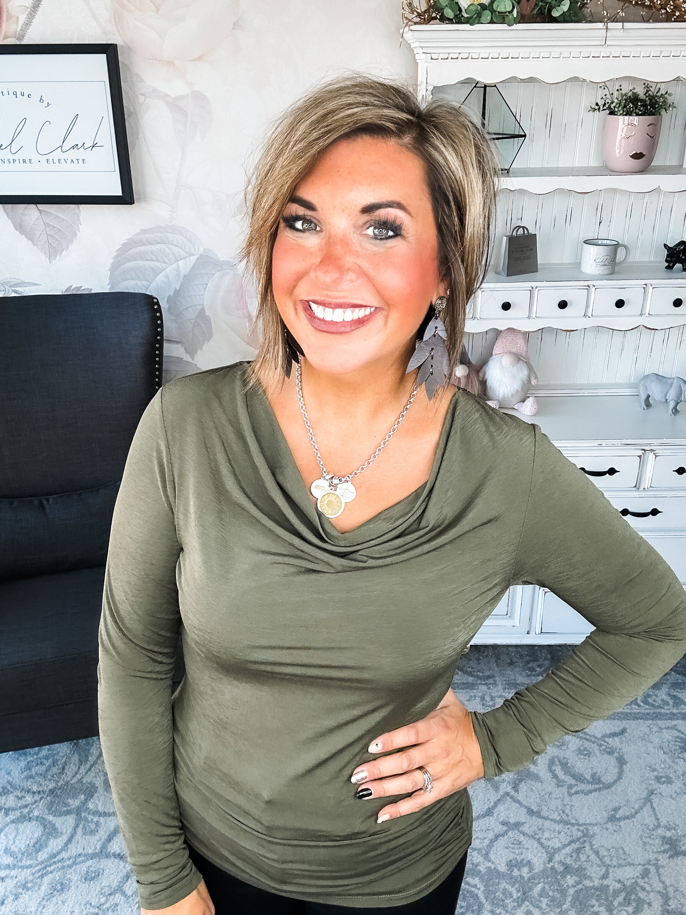 Treat Me Like A Lady Top - Olive