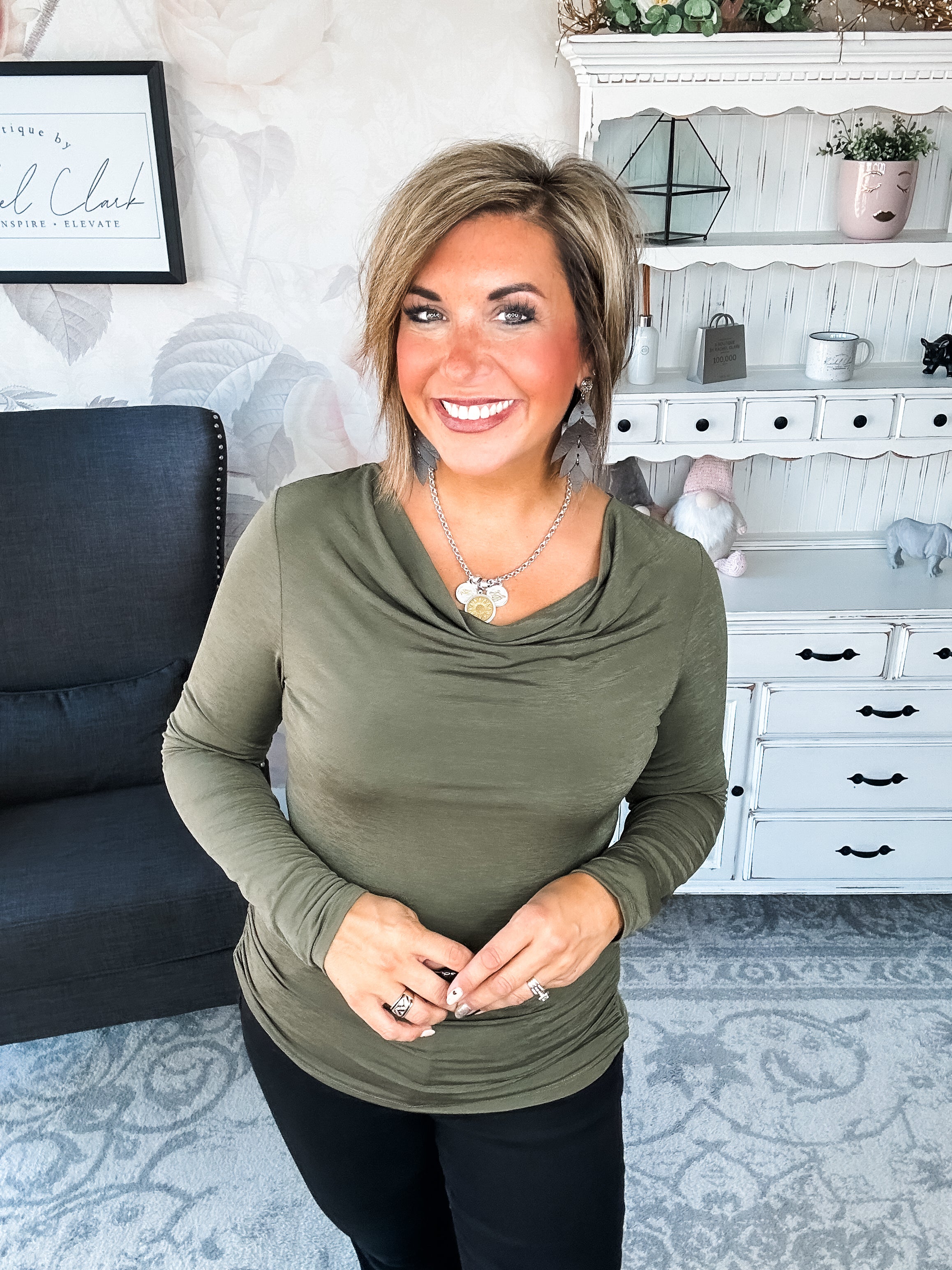 Treat Me Like A Lady Top - Olive