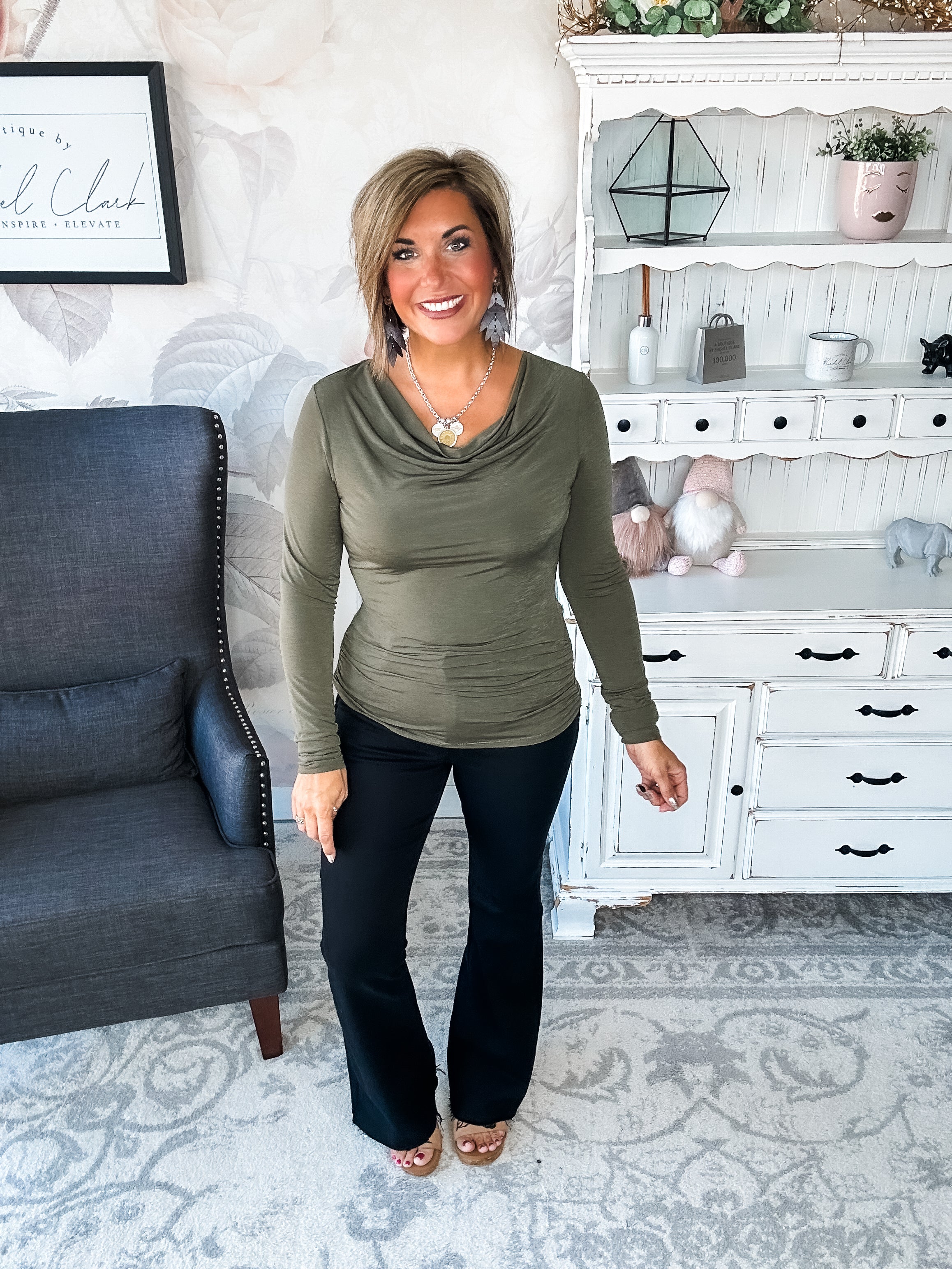 Treat Me Like A Lady Top - Olive