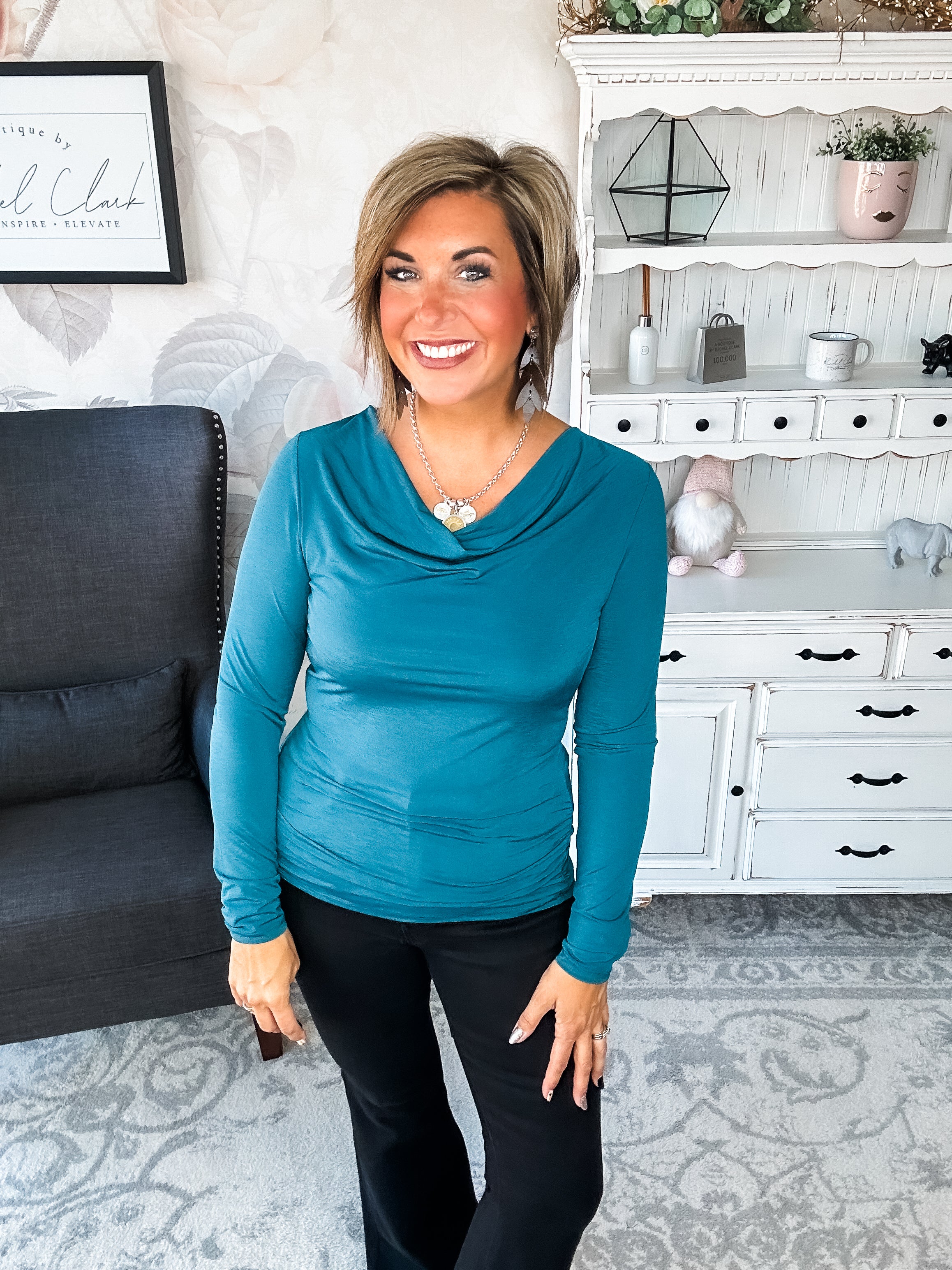 Treat Me Like A Lady Top - Dark Teal