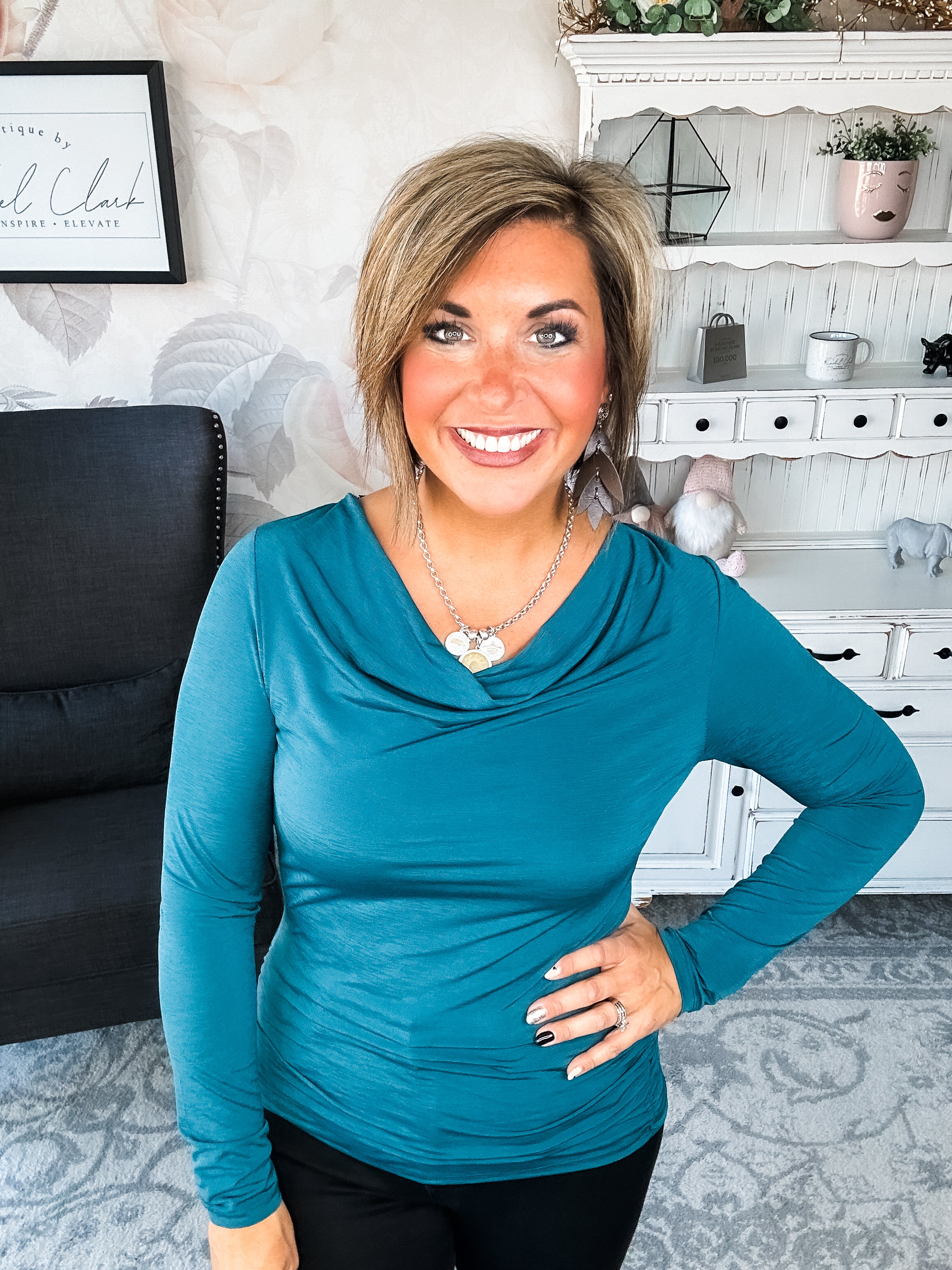 Treat Me Like A Lady Top - Dark Teal