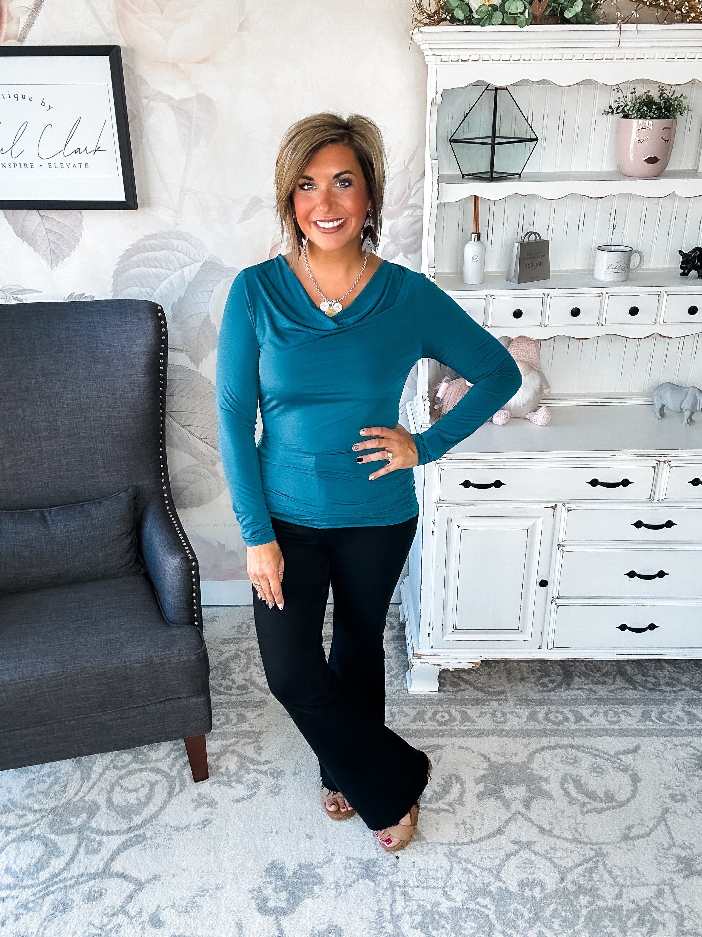 Treat Me Like A Lady Top - Dark Teal