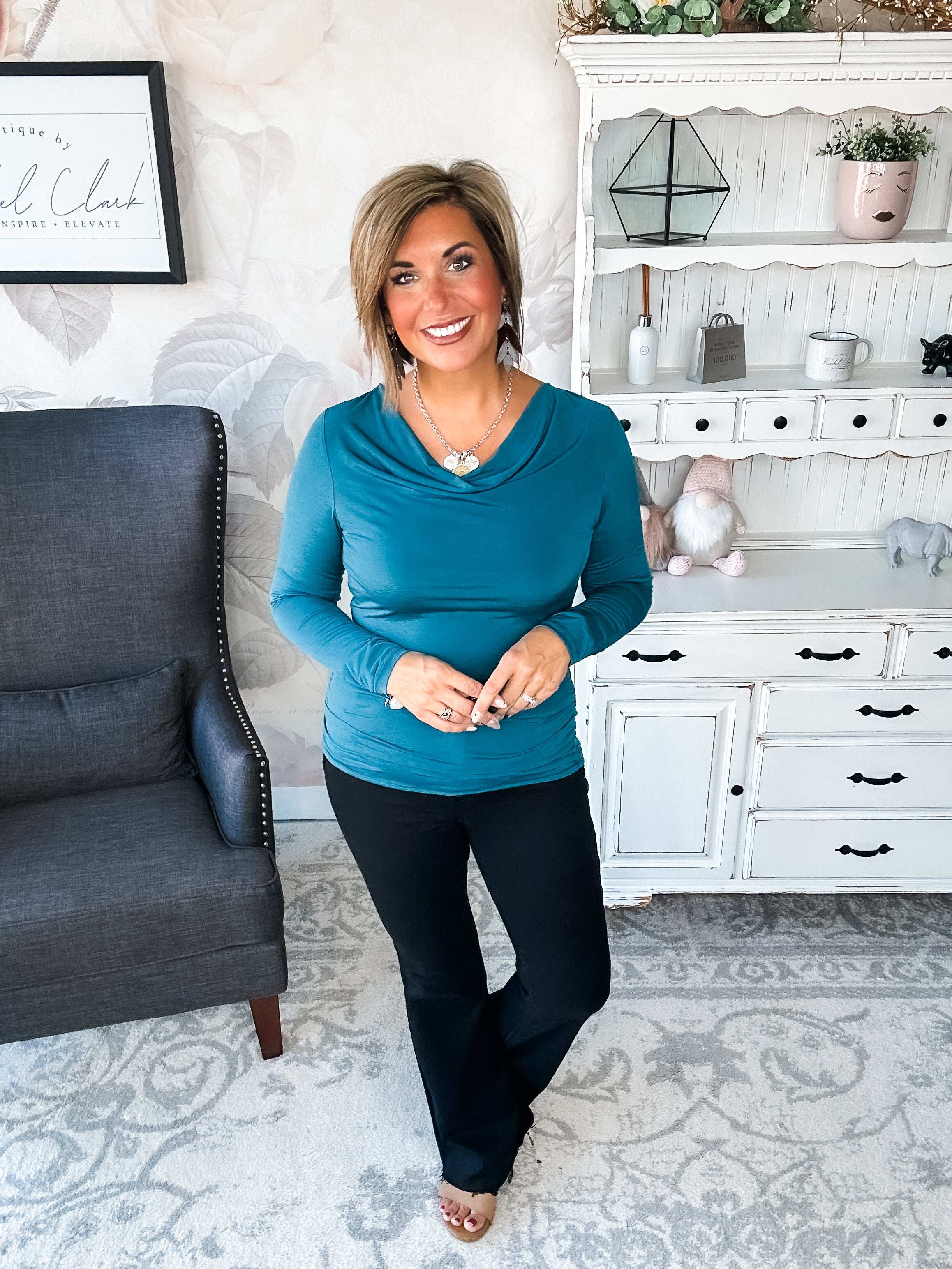 Treat Me Like A Lady Top - Dark Teal