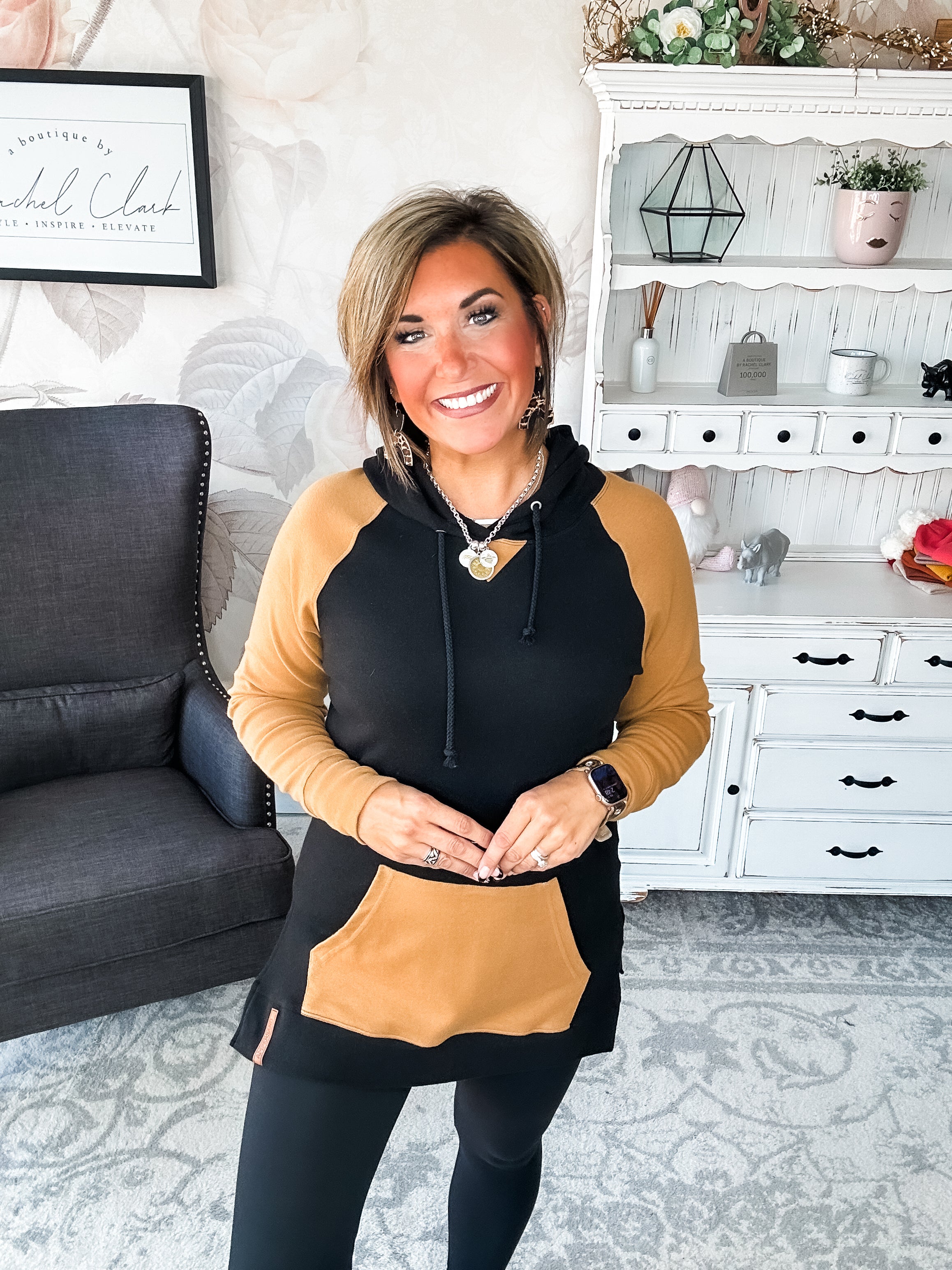 Ampersand Avenue SideSlit Hoodie - Coffee & Confidence