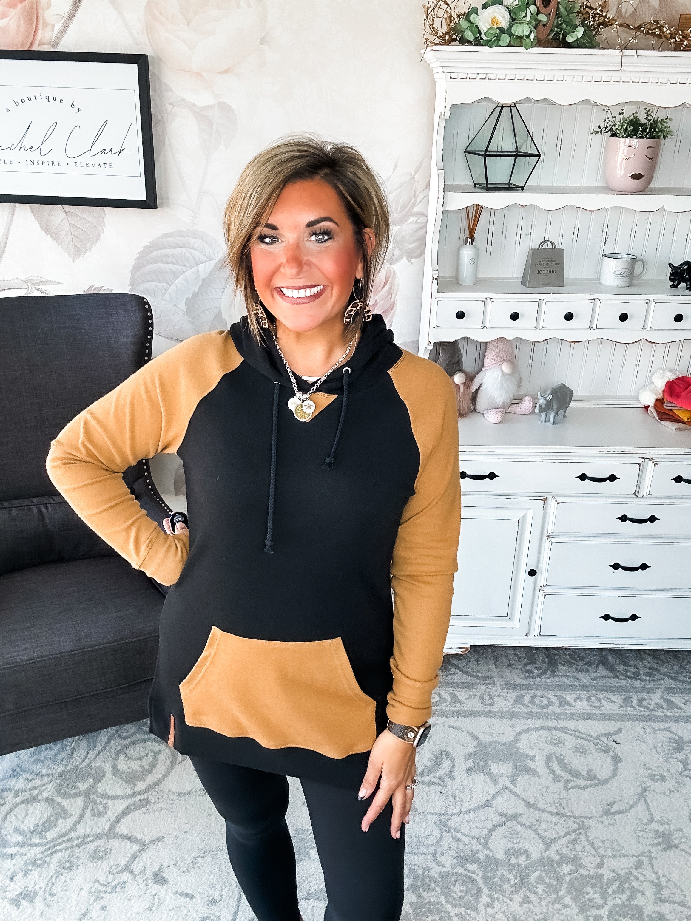 Ampersand Avenue SideSlit Hoodie - Coffee & Confidence