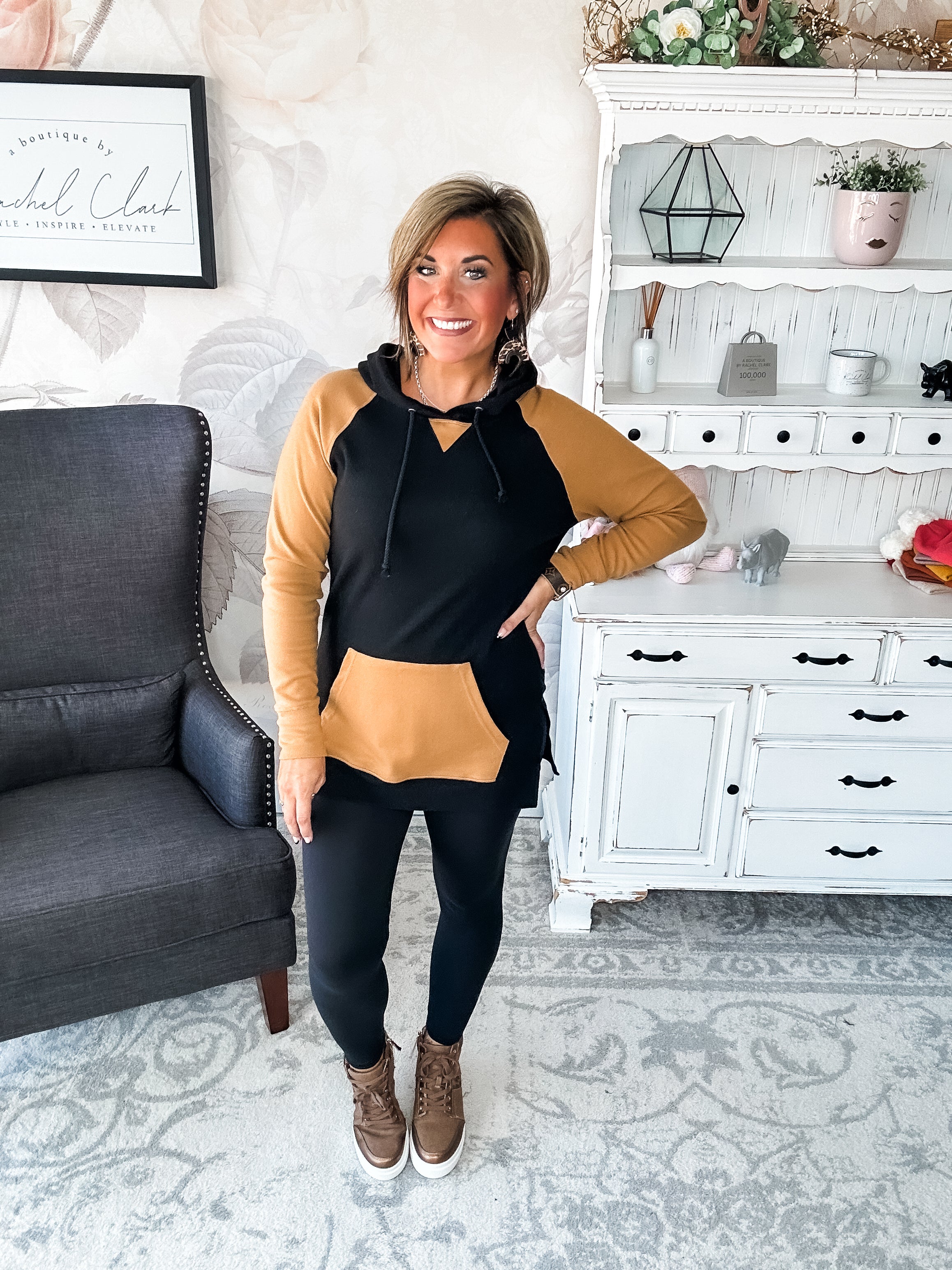 Ampersand Avenue SideSlit Hoodie - Coffee & Confidence