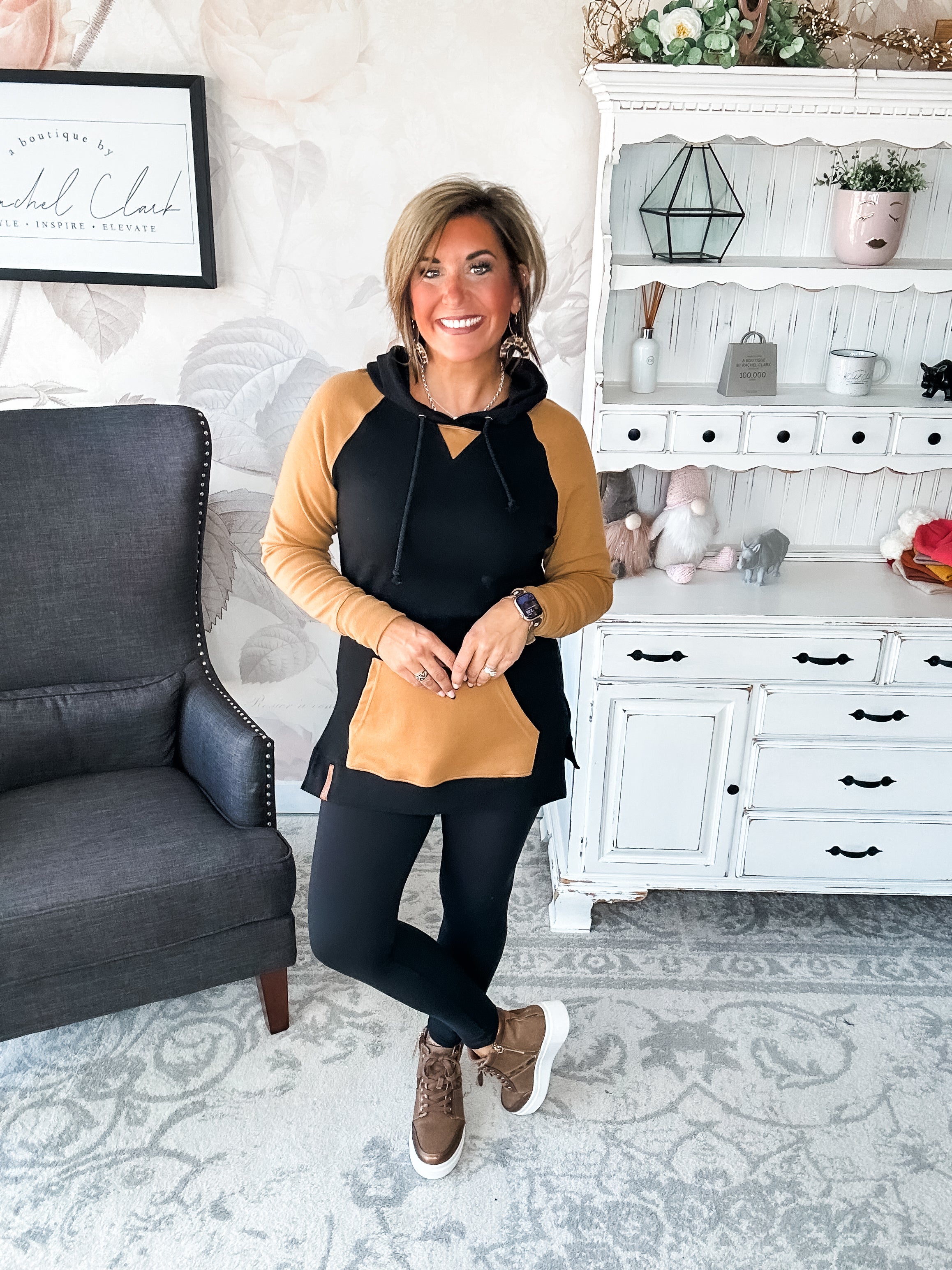 Ampersand Avenue SideSlit Hoodie - Coffee & Confidence