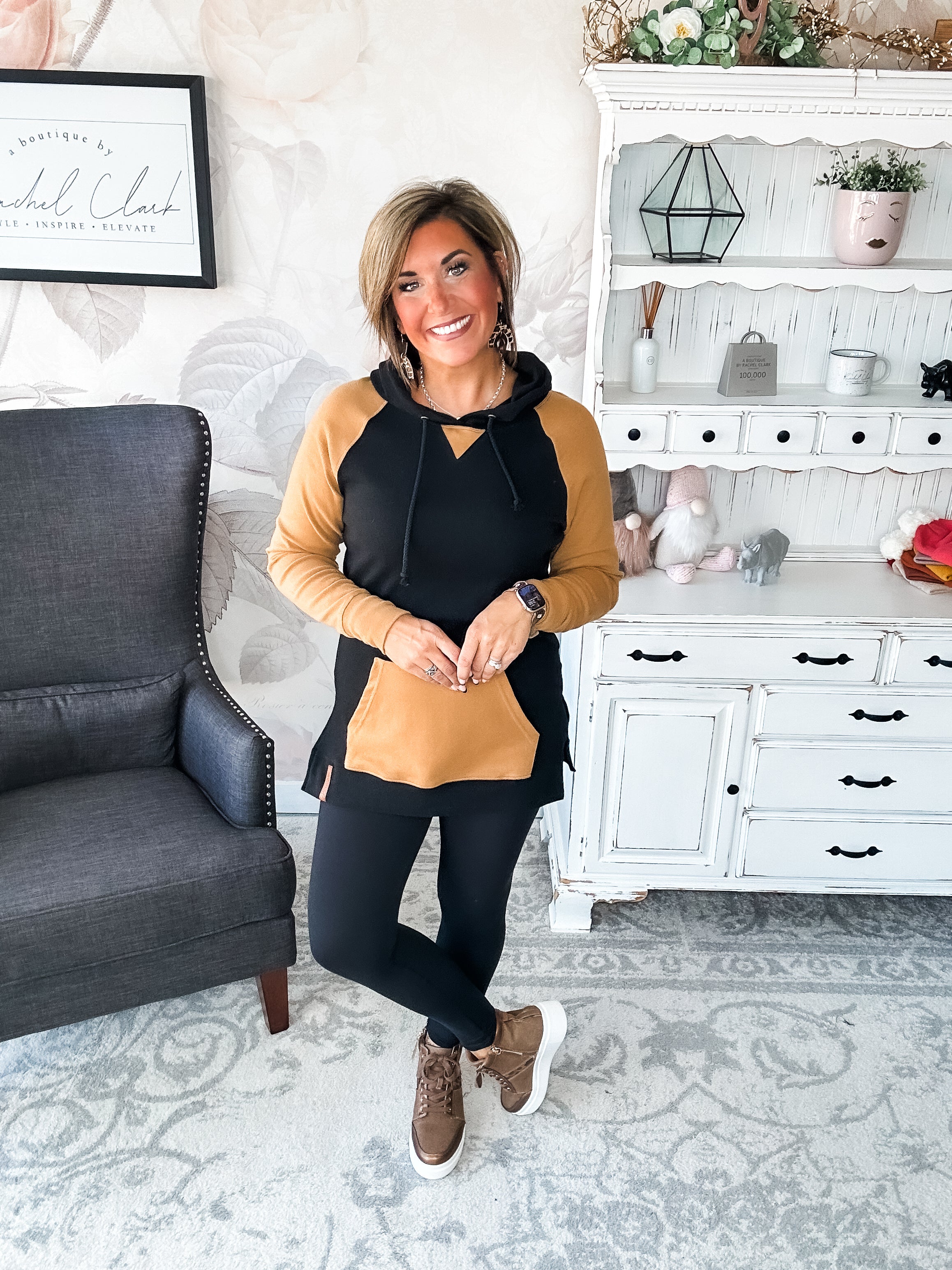 Ampersand Avenue SideSlit Hoodie - Coffee & Confidence