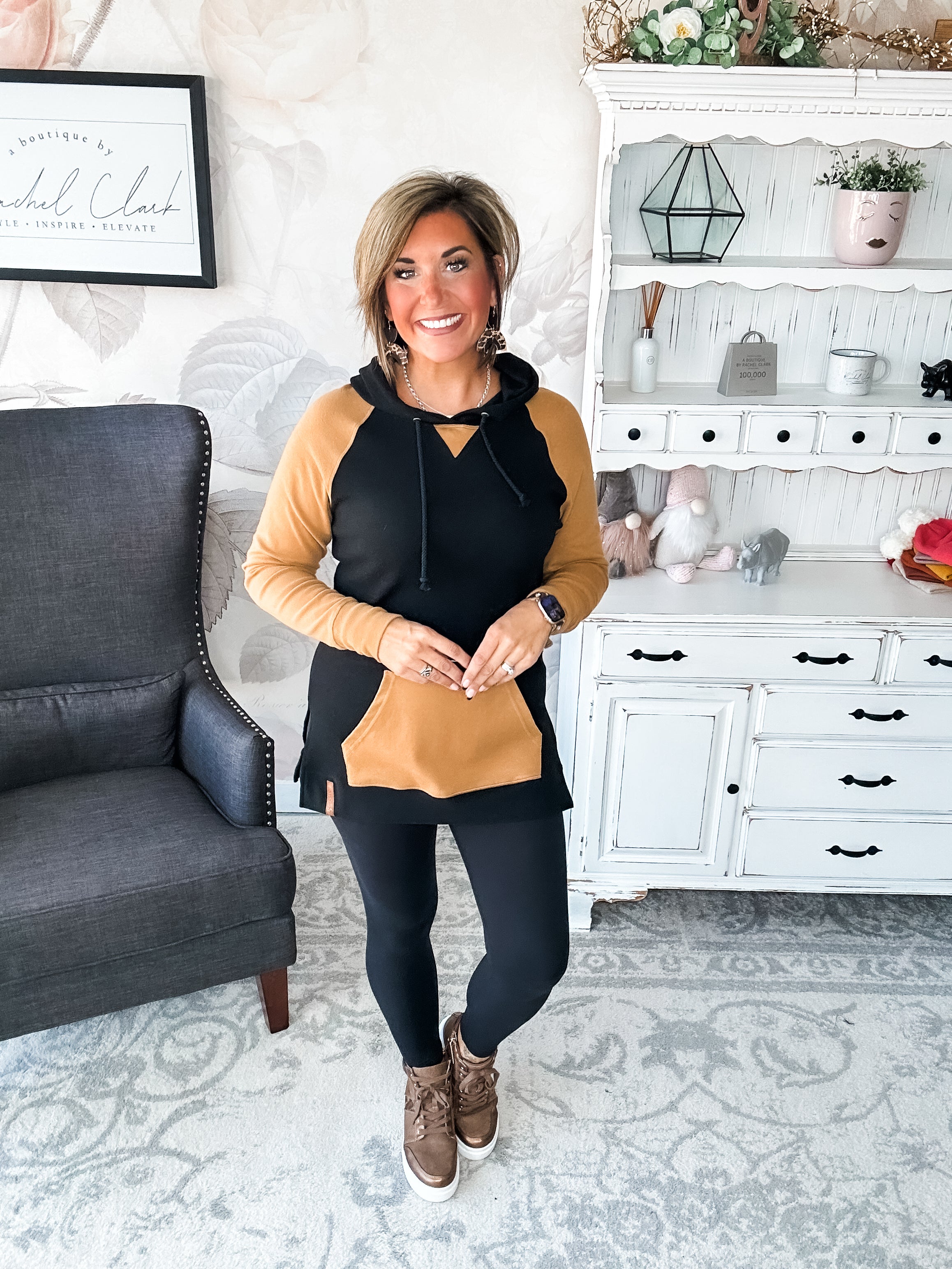 Ampersand Avenue SideSlit Hoodie - Coffee & Confidence