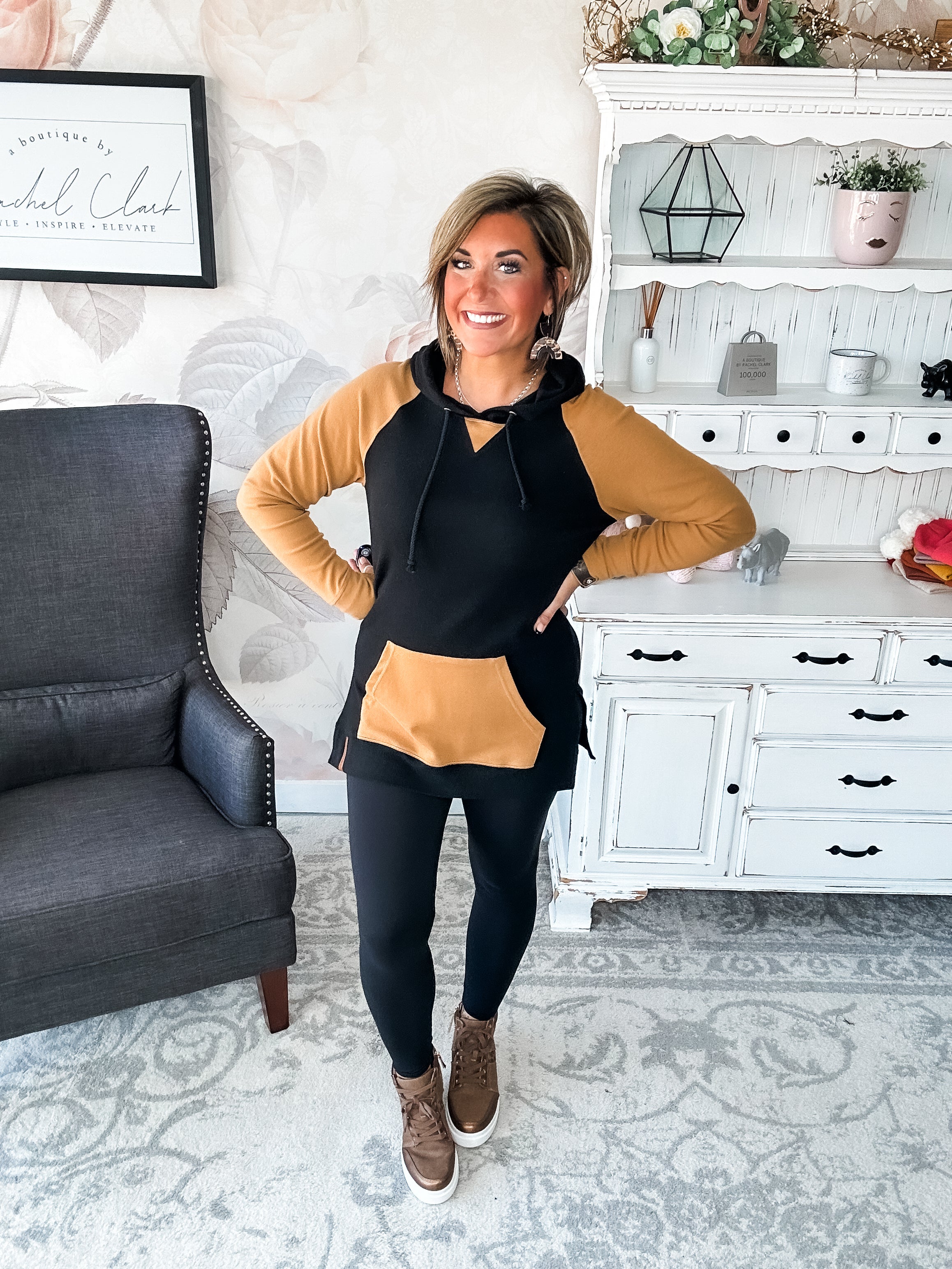 Ampersand Avenue SideSlit Hoodie - Coffee & Confidence