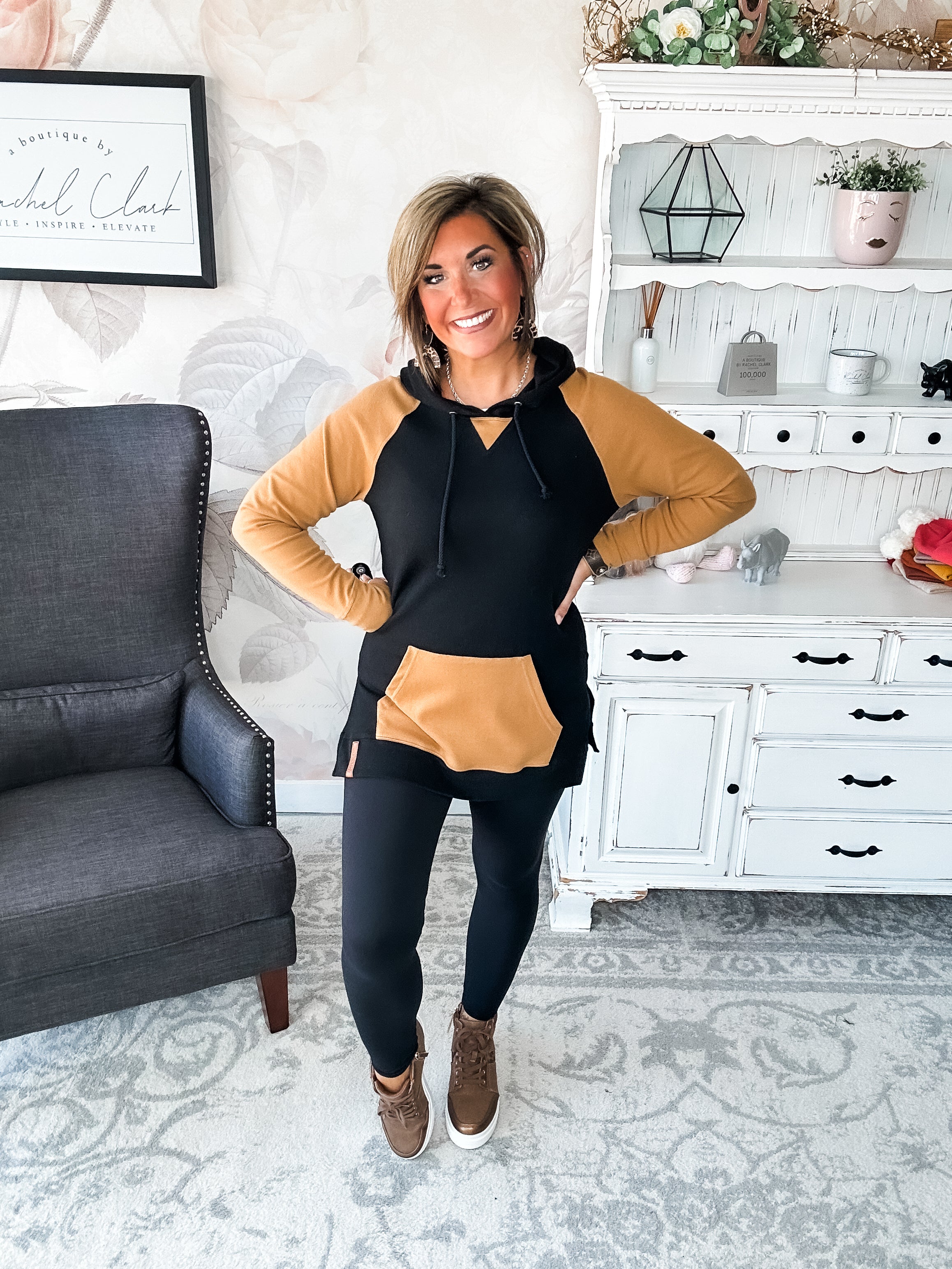 Ampersand Avenue SideSlit Hoodie - Coffee & Confidence