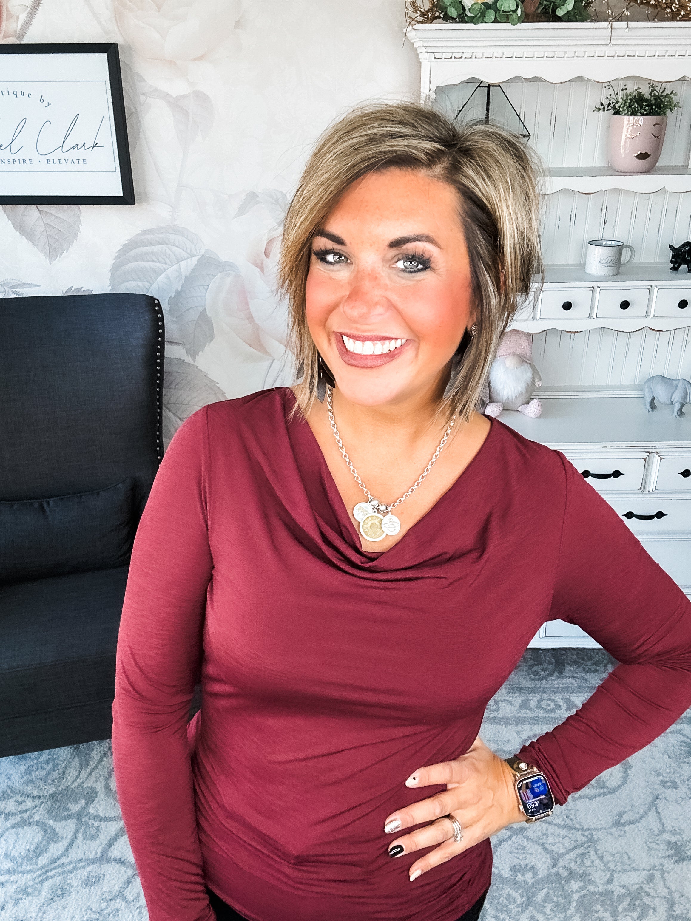 Treat Me Like A Lady Top - Wine