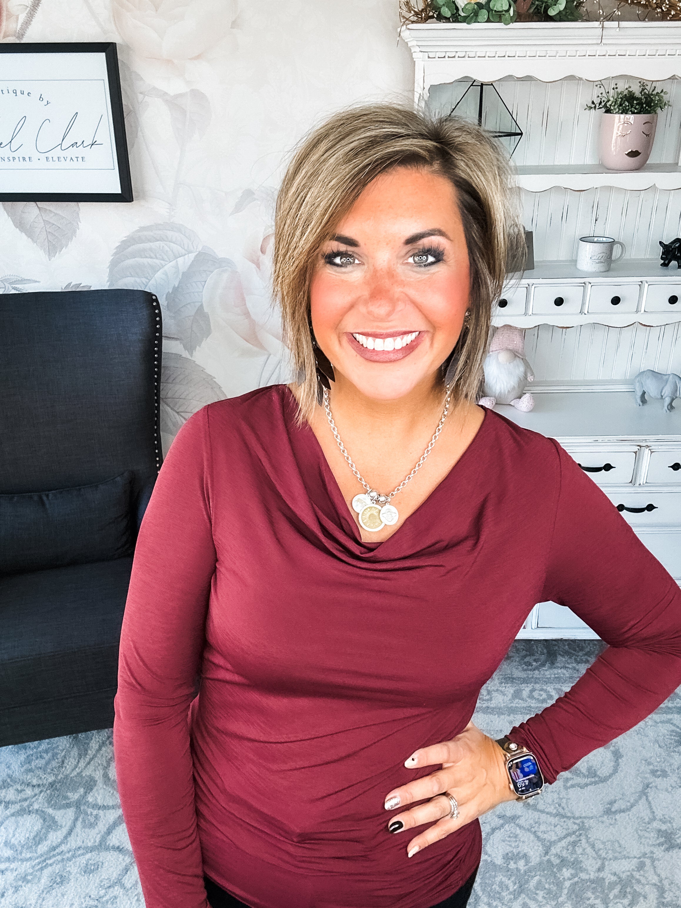 Treat Me Like A Lady Top - Wine