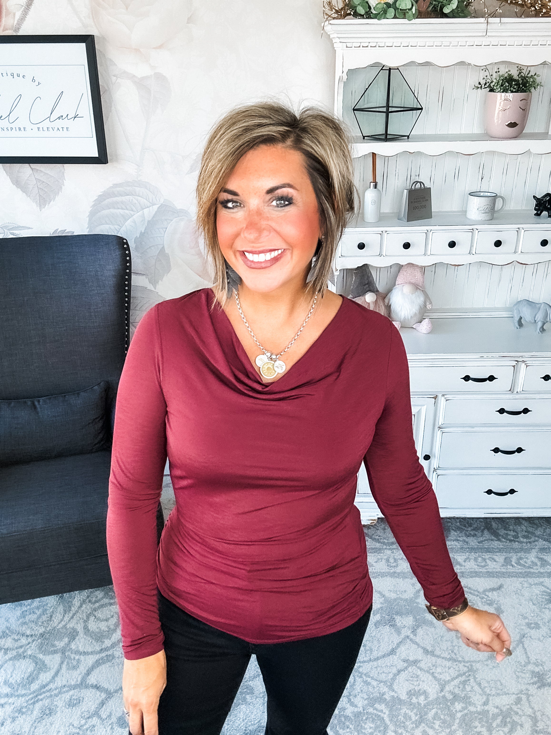 Treat Me Like A Lady Top - Wine