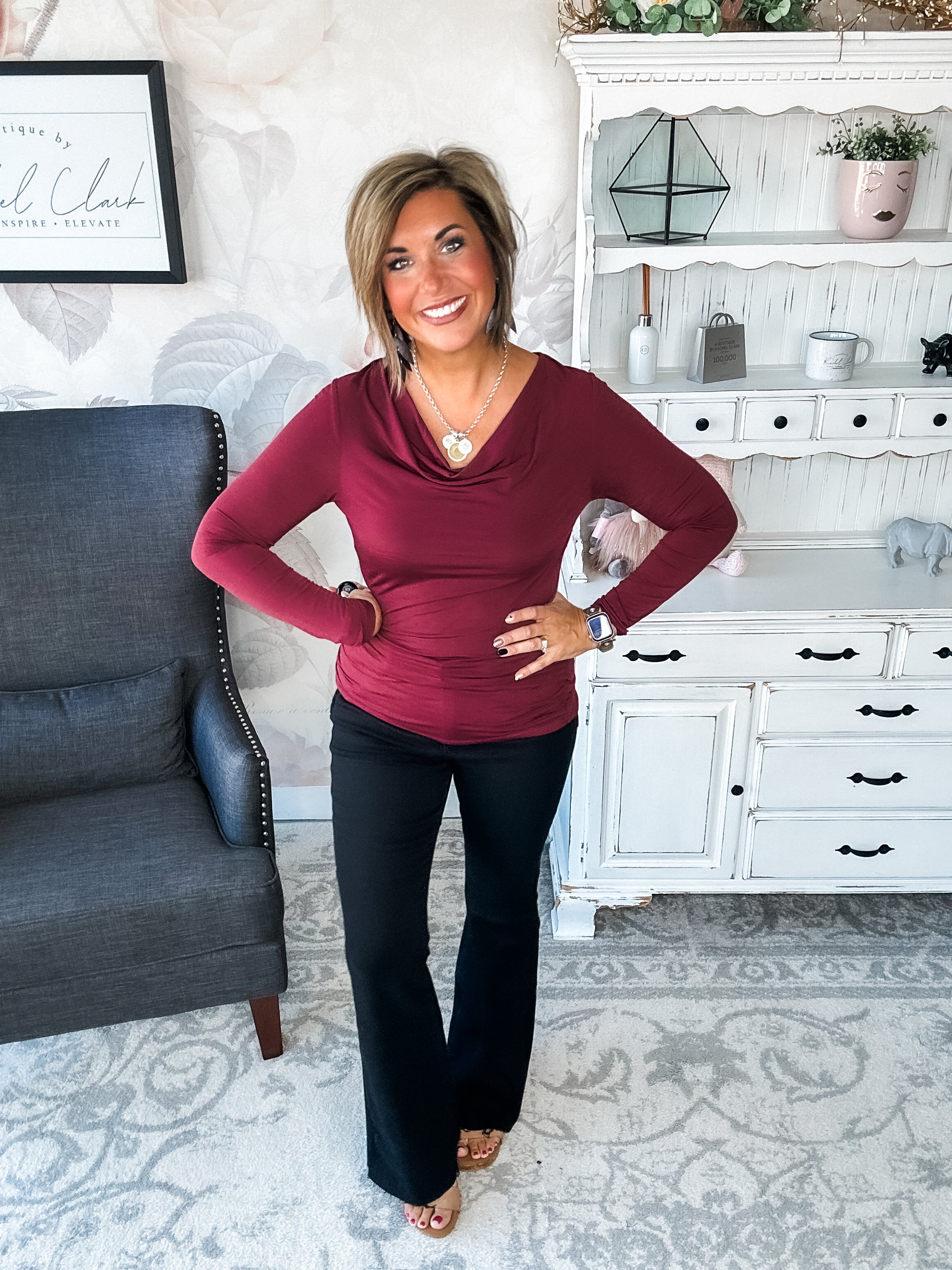 Treat Me Like A Lady Top - Wine