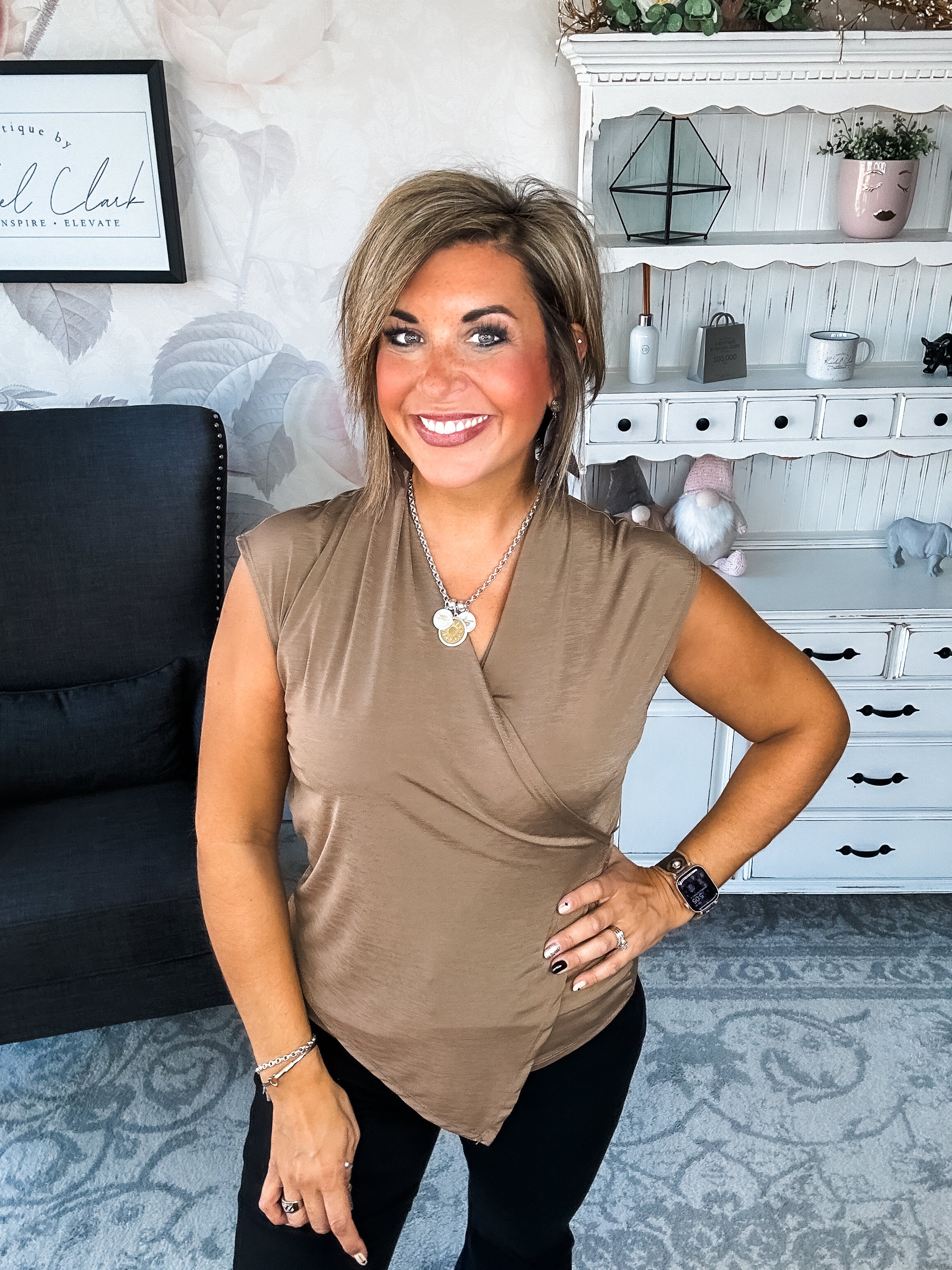 Hopefully Today Crossover Tank - Mocha