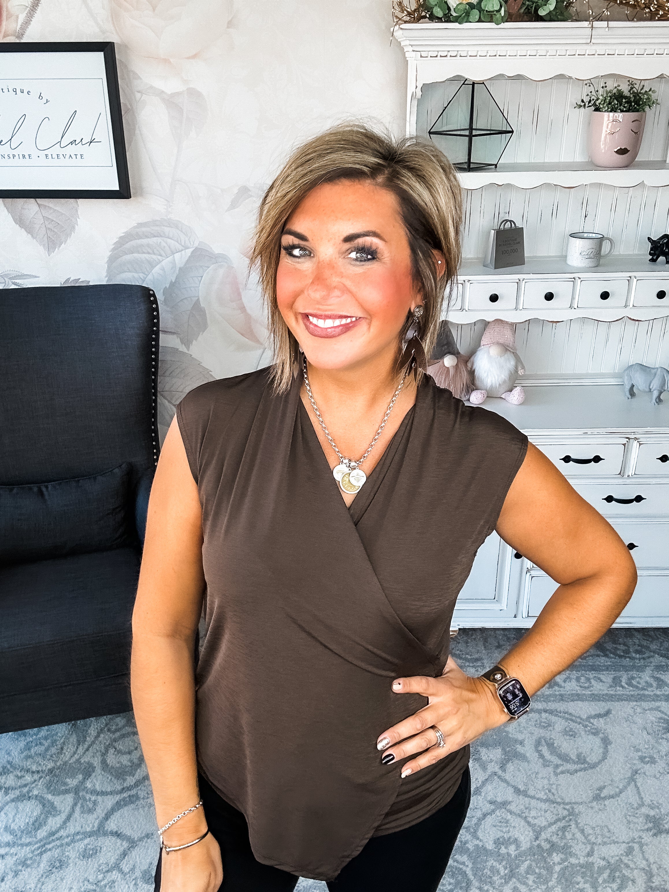 Hopefully Today Crossover Tank - Chocolate