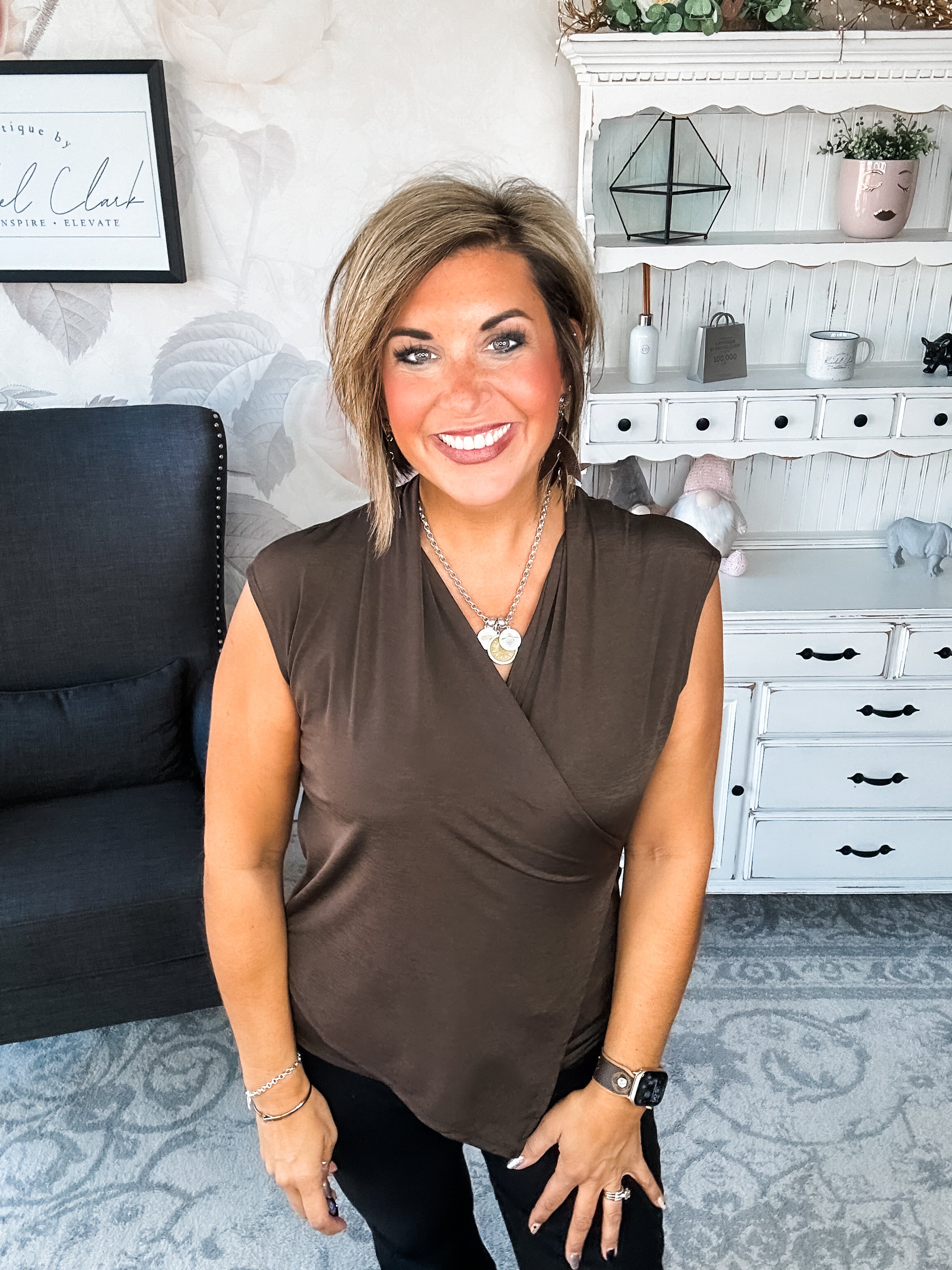 Hopefully Today Crossover Tank - Chocolate