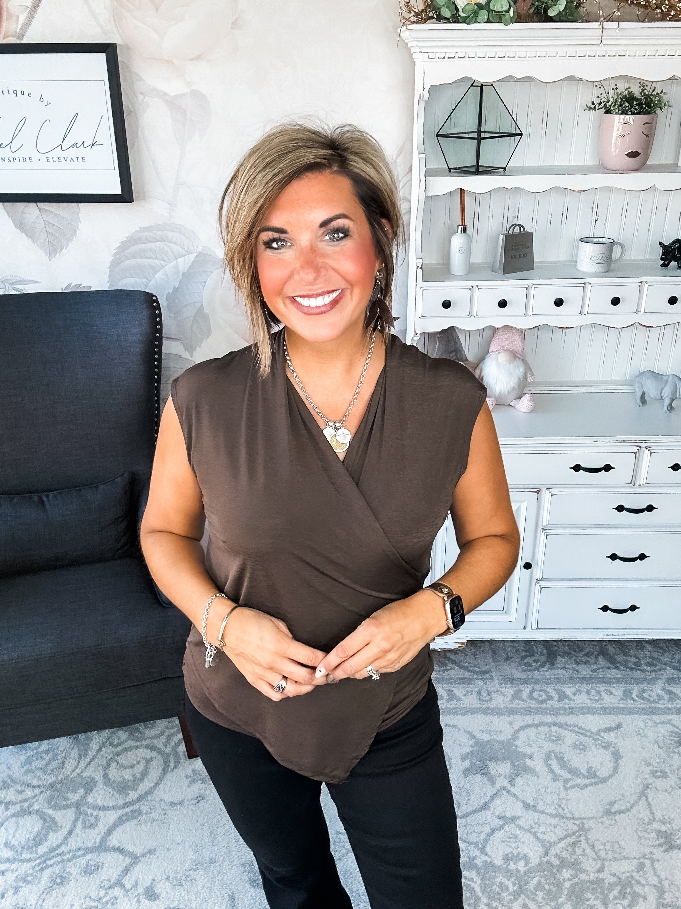 Hopefully Today Crossover Tank - Chocolate