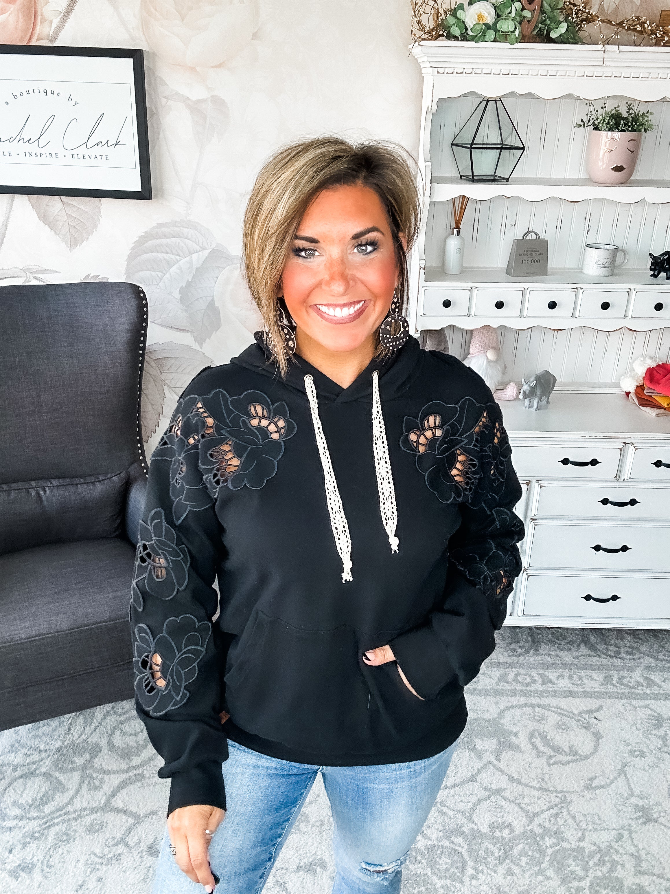 Ampersand Avenue University Hoodie - Love Story - Black