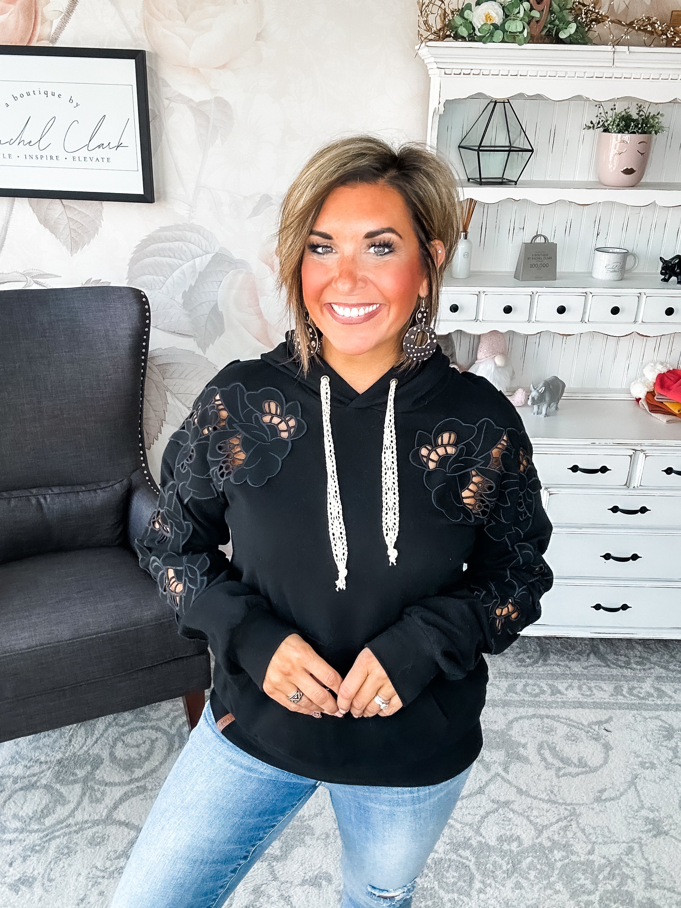 Ampersand Avenue University Hoodie - Love Story - Black