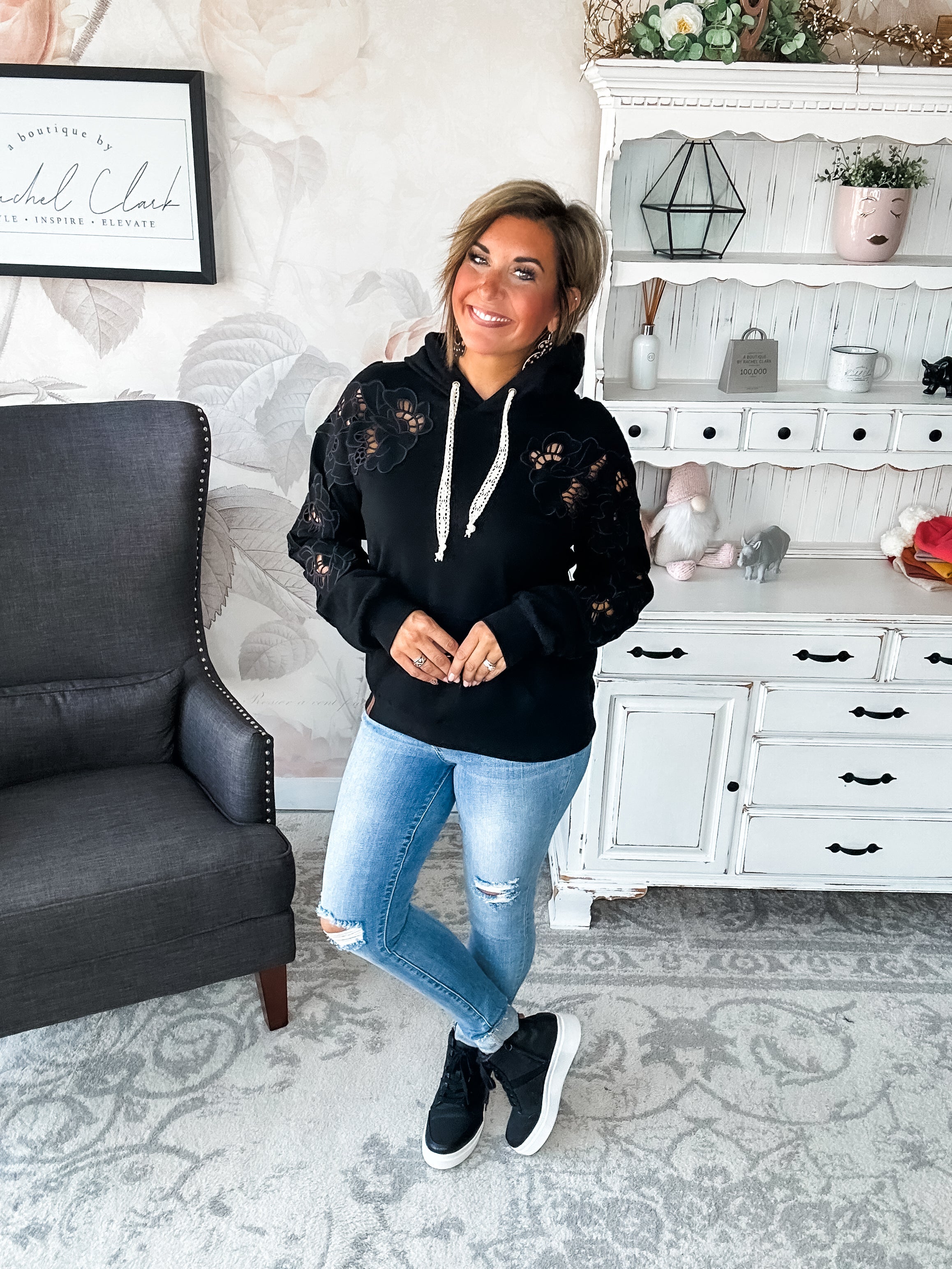 Ampersand Avenue University Hoodie - Love Story - Black