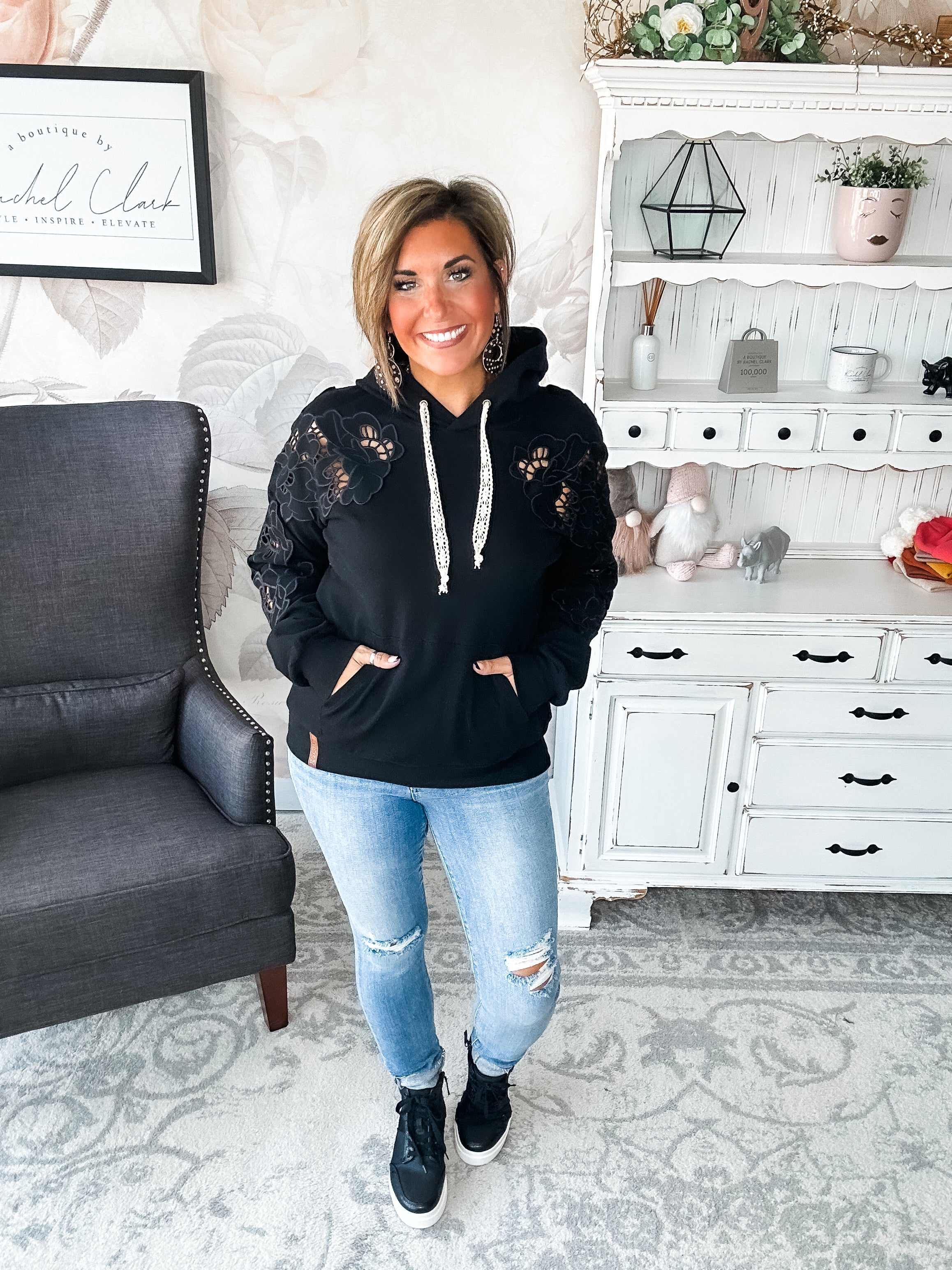 Ampersand Avenue University Hoodie - Love Story - Black