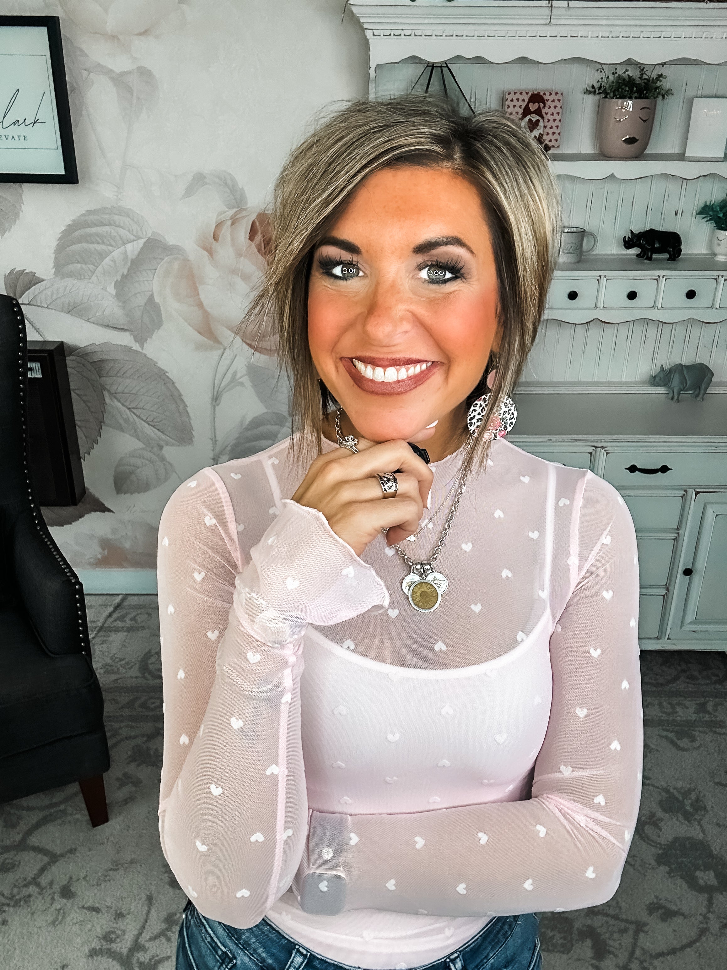 Still In To You Mesh Top - Light Pink
