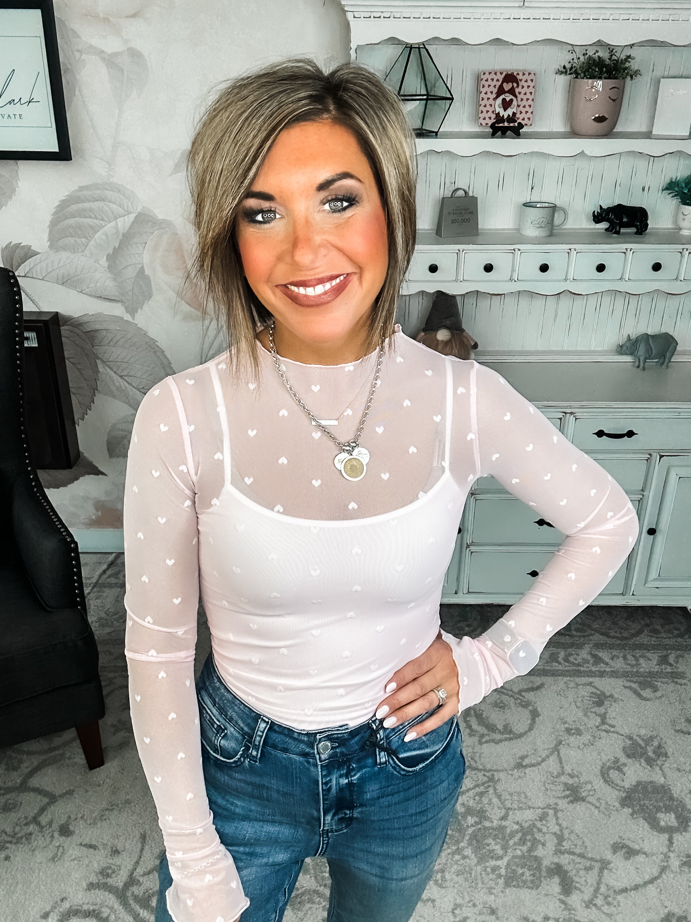 Still In To You Mesh Top - Light Pink
