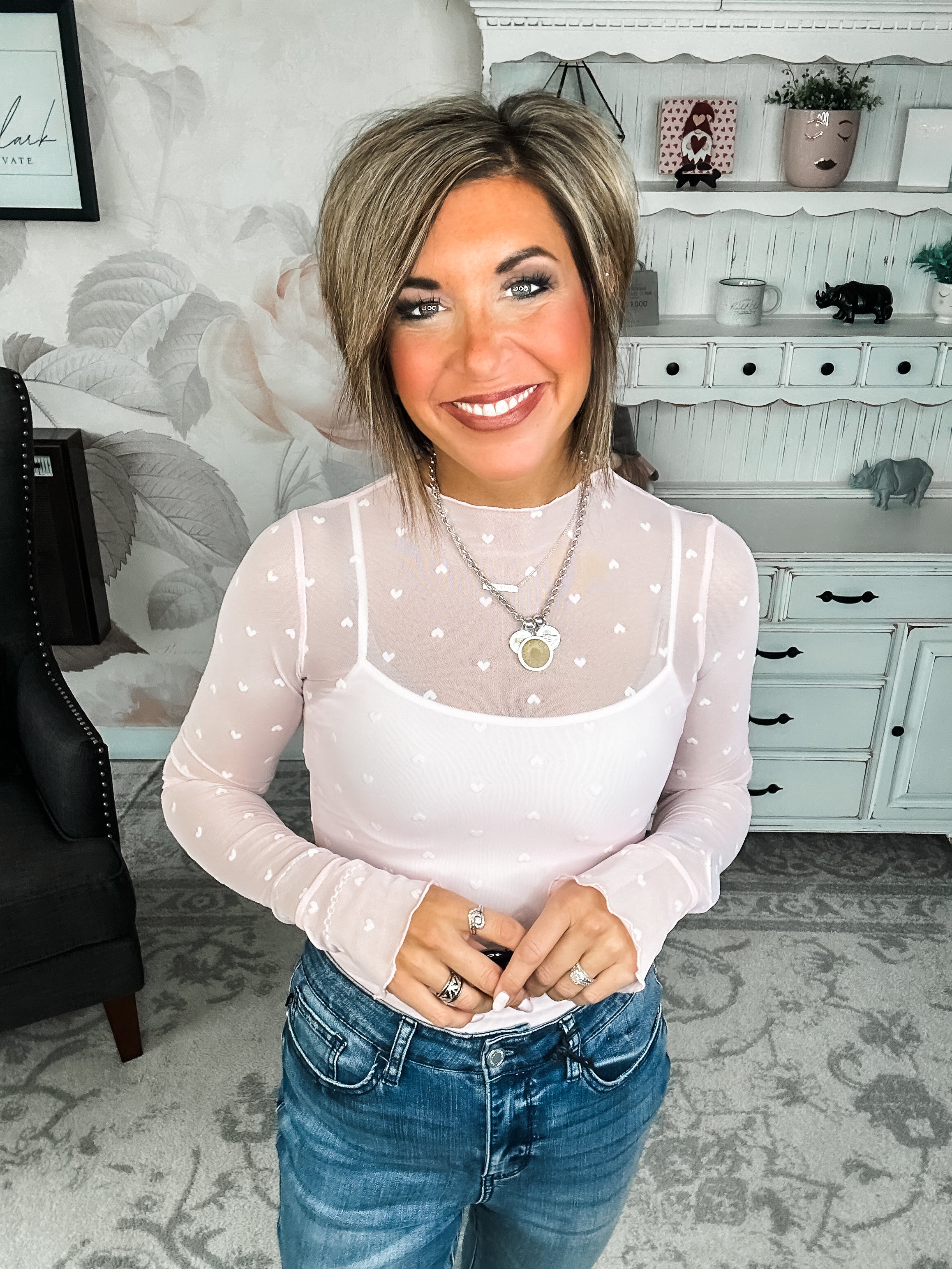 Still In To You Mesh Top - Light Pink