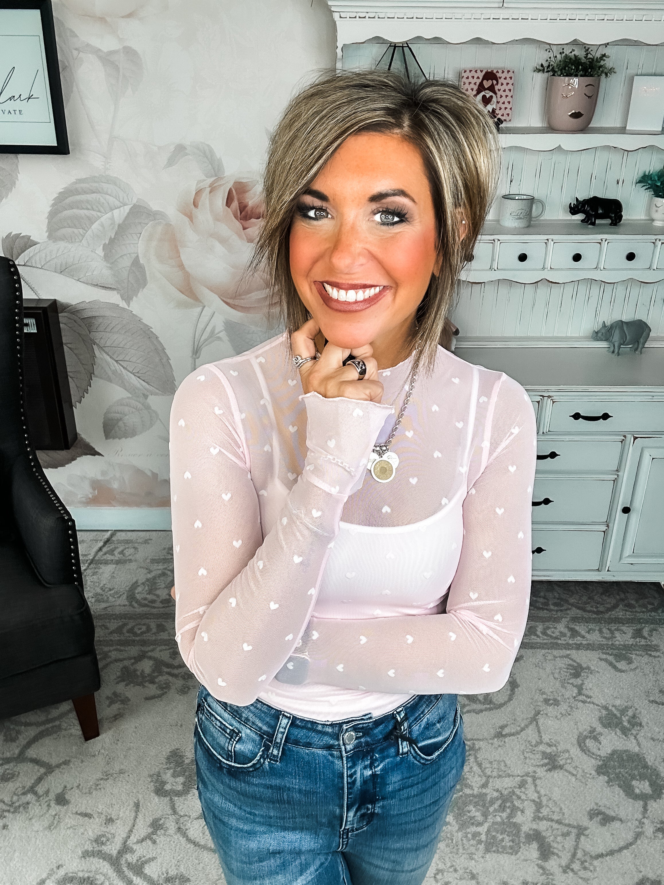 Still In To You Mesh Top - Light Pink
