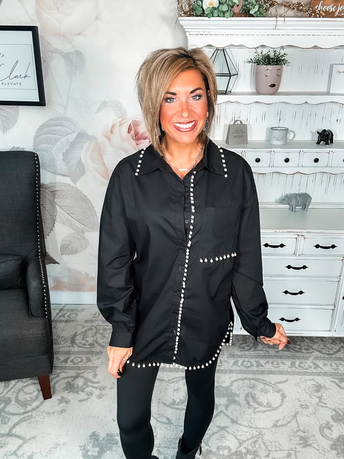 You are Extraordinary Button Down - Black