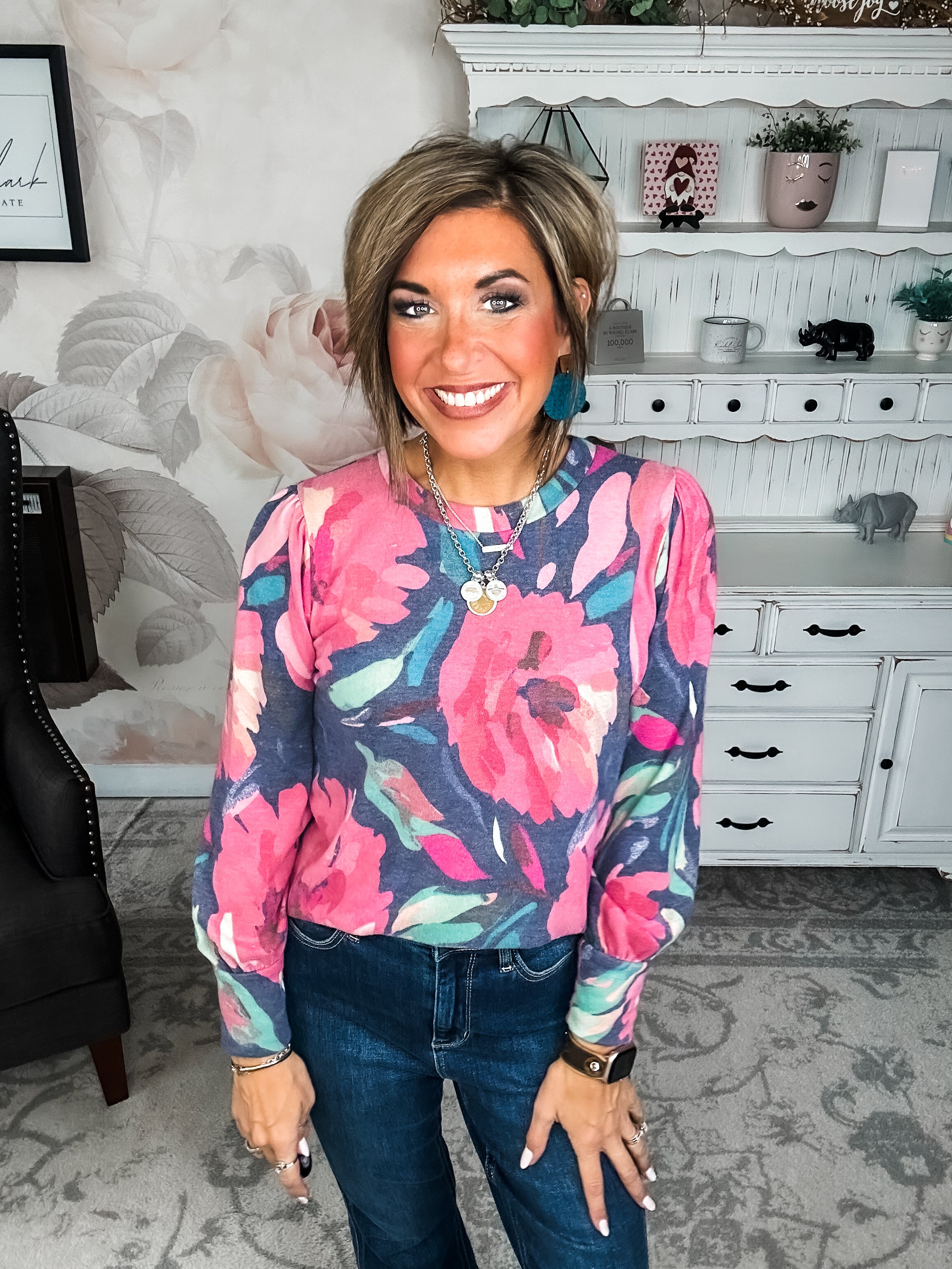 Share My Secret Pullover - Navy/Magenta