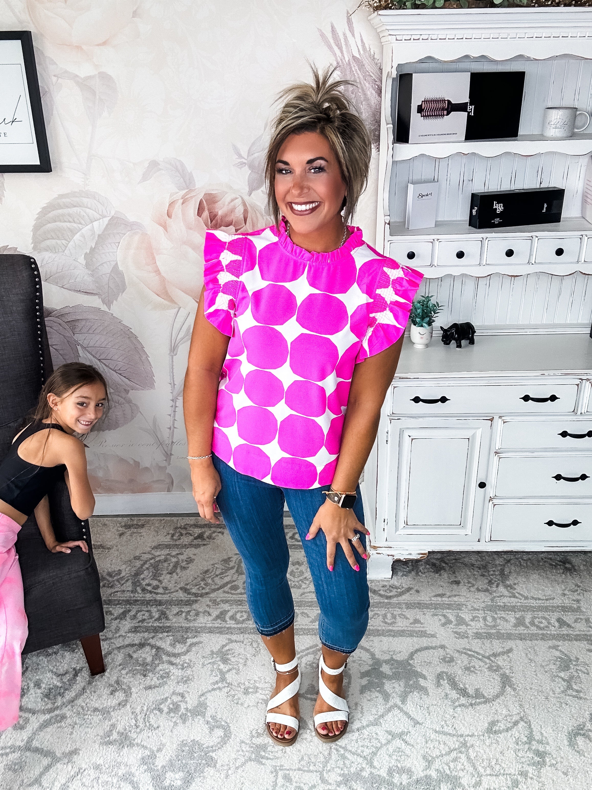 Out the Door Blouse - Hot Pink