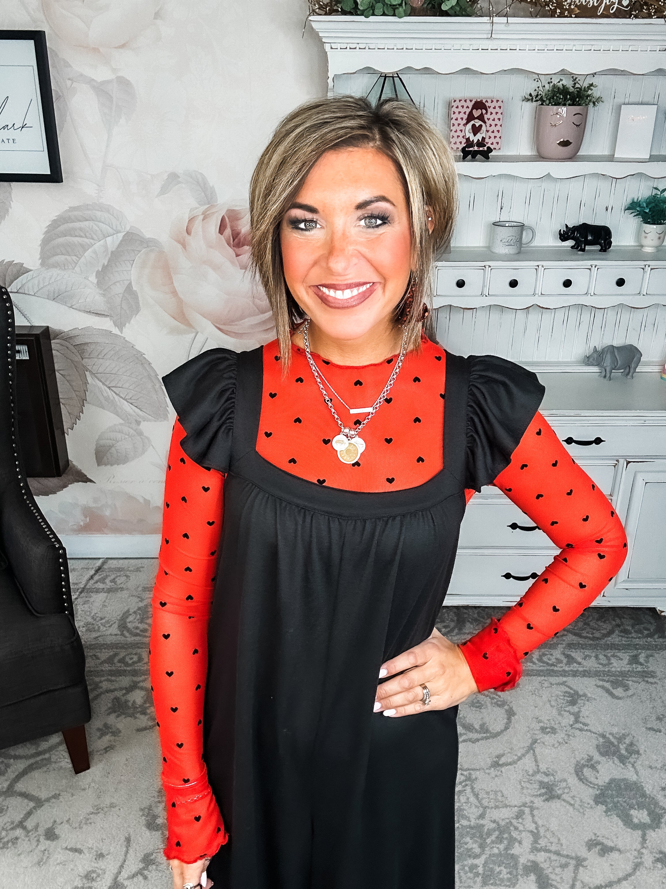 Still In To You Mesh Top - Red